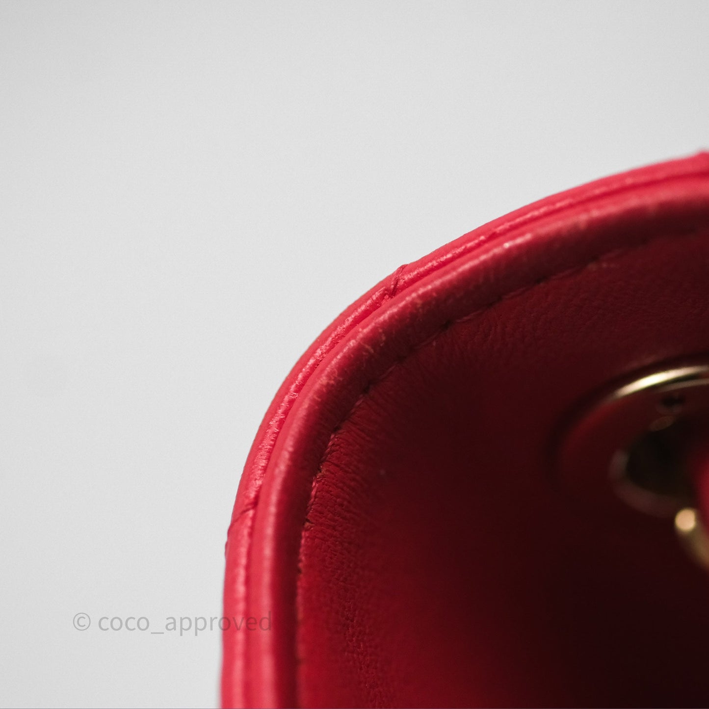 Chanel Mini Quilted Trendy CC Clutch With Chain Red Lambskin Gold Hardware