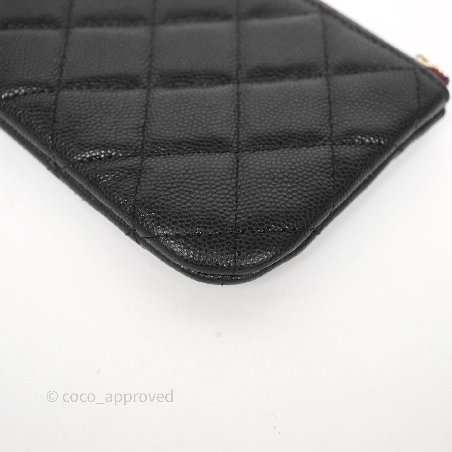 Chanel Quilted Mini O case Black Caviar Gold Hardware