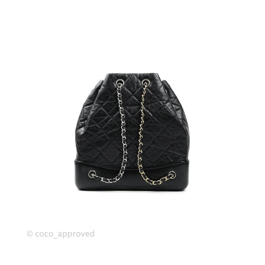 Chanel Small Gabrielle Backpack Black Aged Calfskin