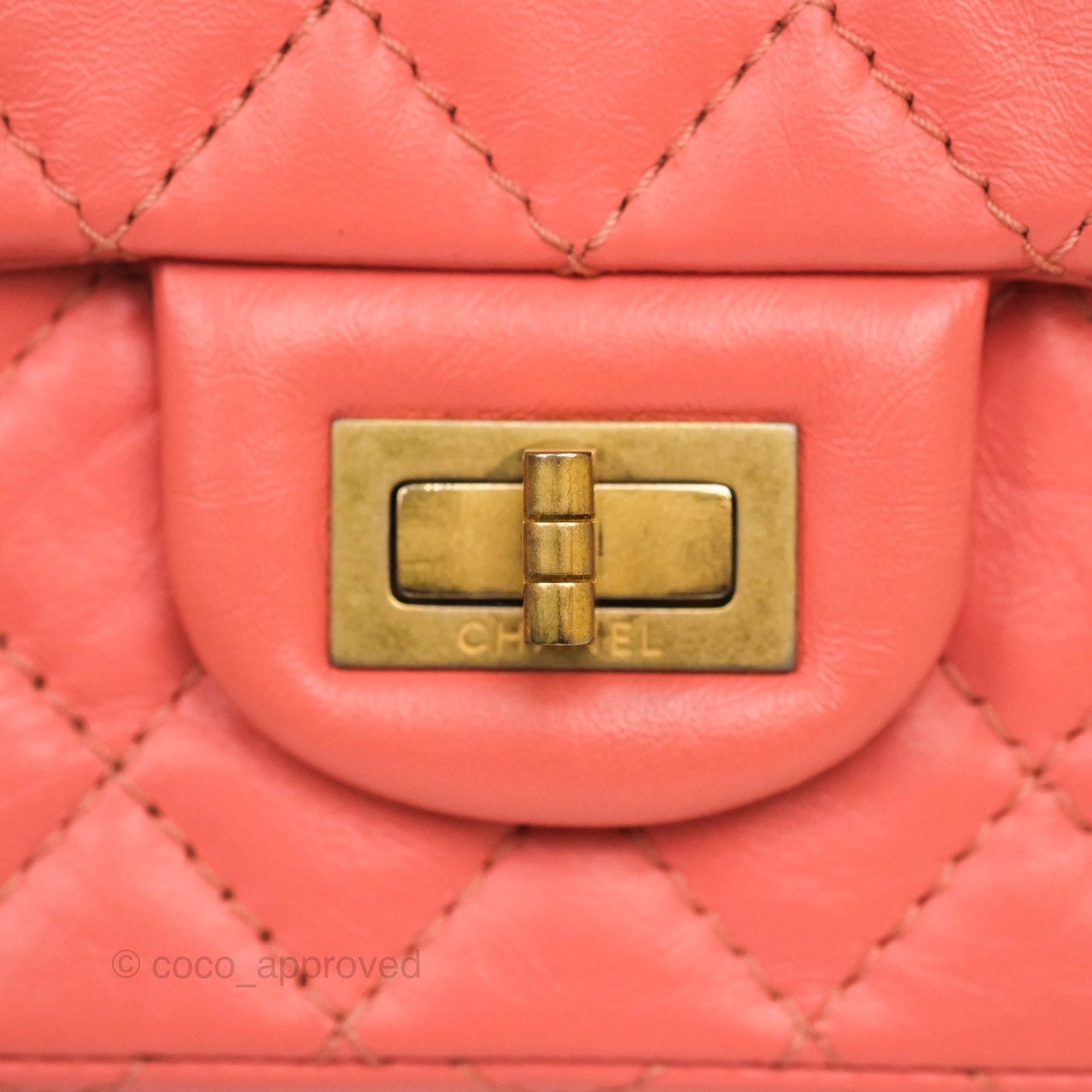 Chanel Mini Reissue 224 Pink Aged Calfskin Aged Gold Hardware