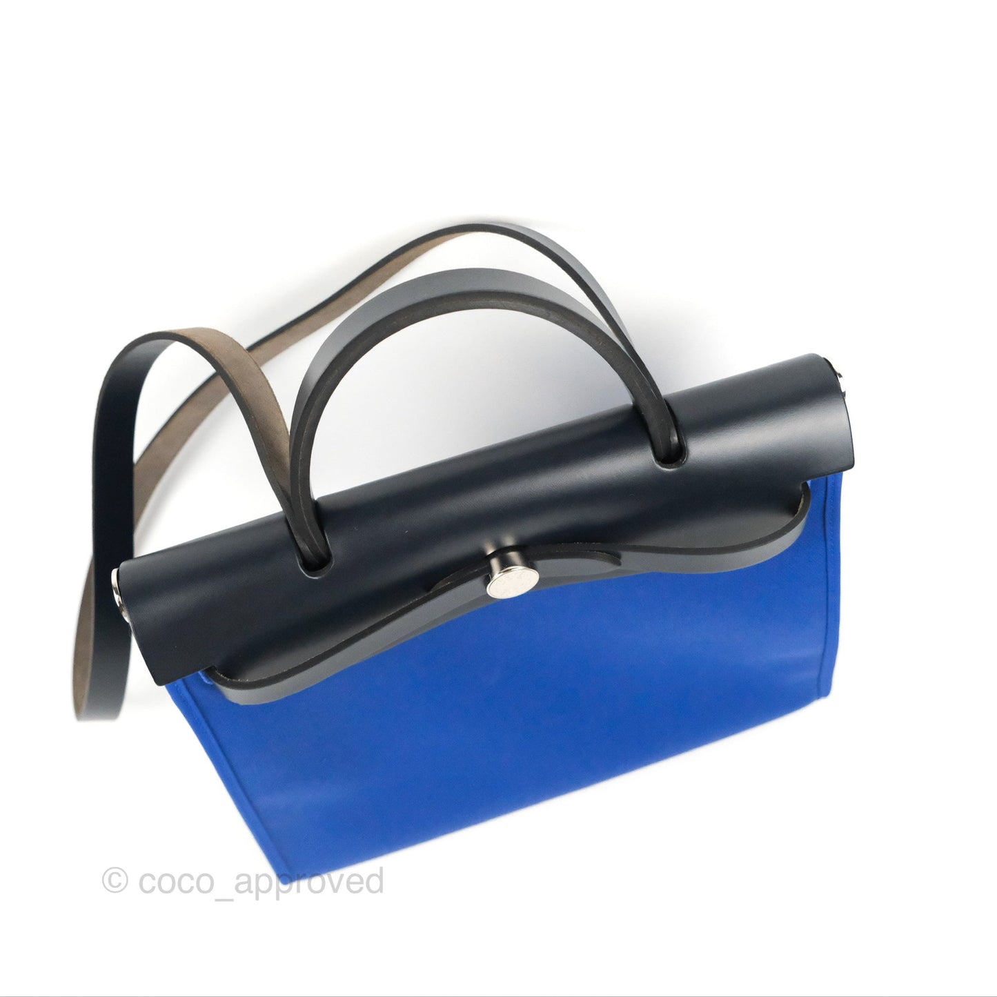 Hermès Herbag Zip 31 Bleu Électrique & Bleu Indigo Canvas Palladium Hardware