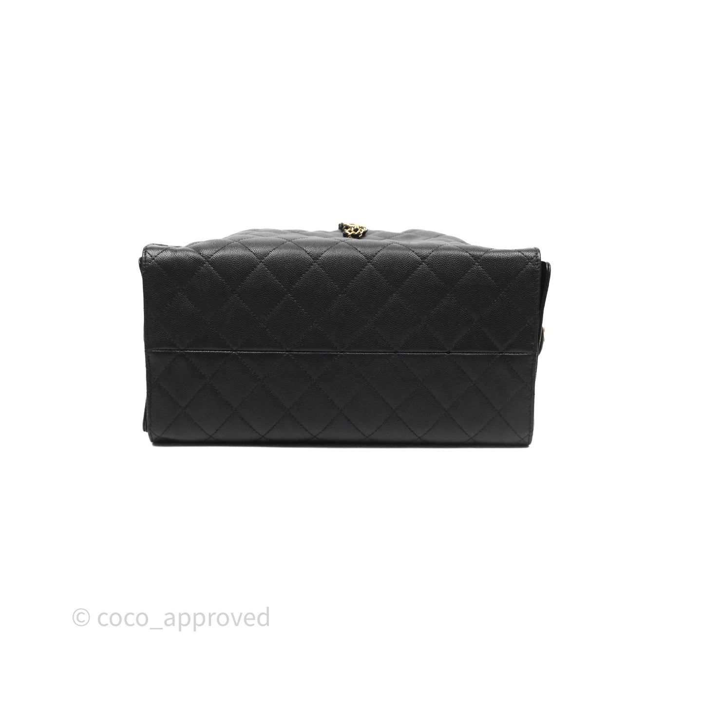Chanel 25 Medium Black Caviar Aged Gold Hardware