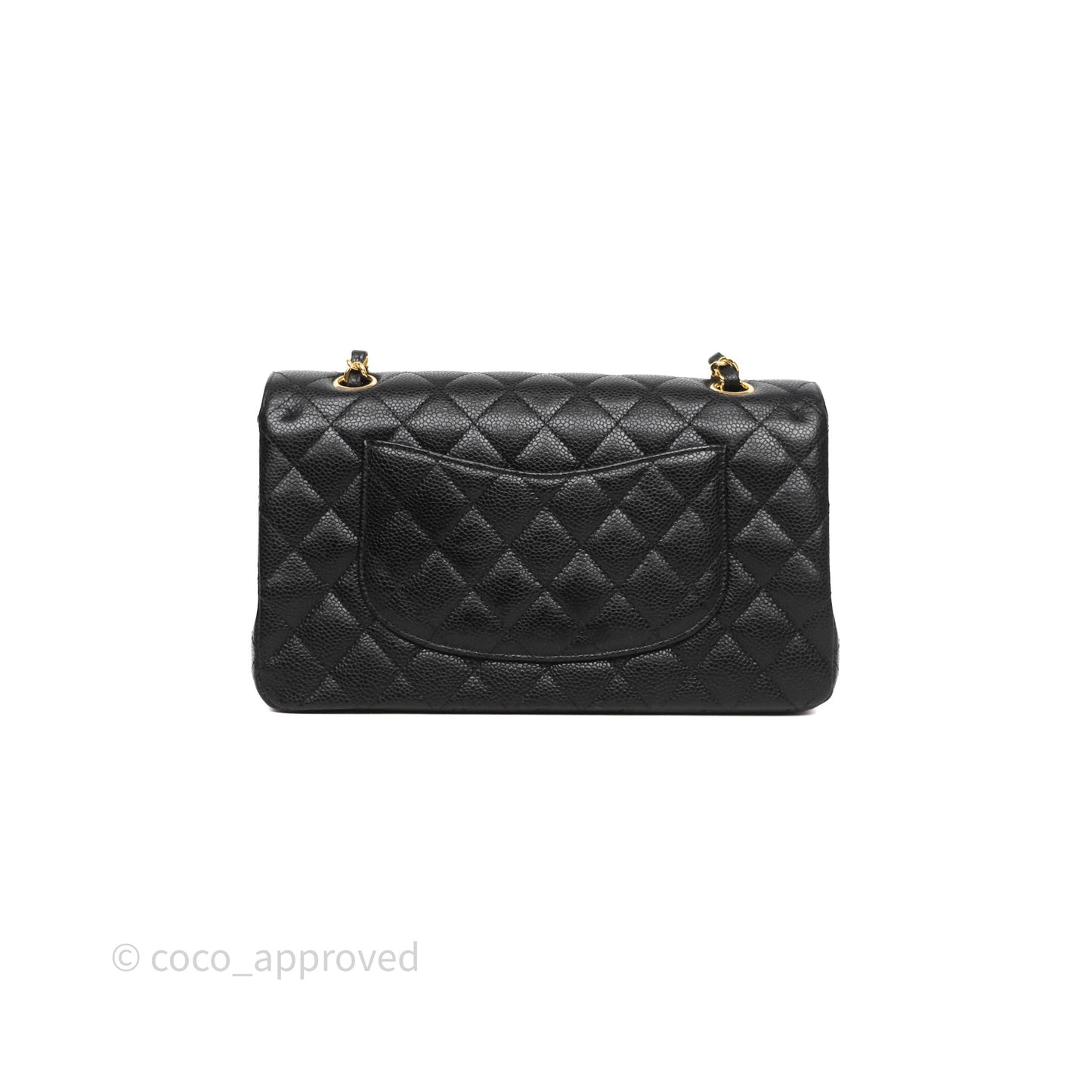 Chanel Classic M/L Medium Flap Quilted Black Caviar Gold Hardware