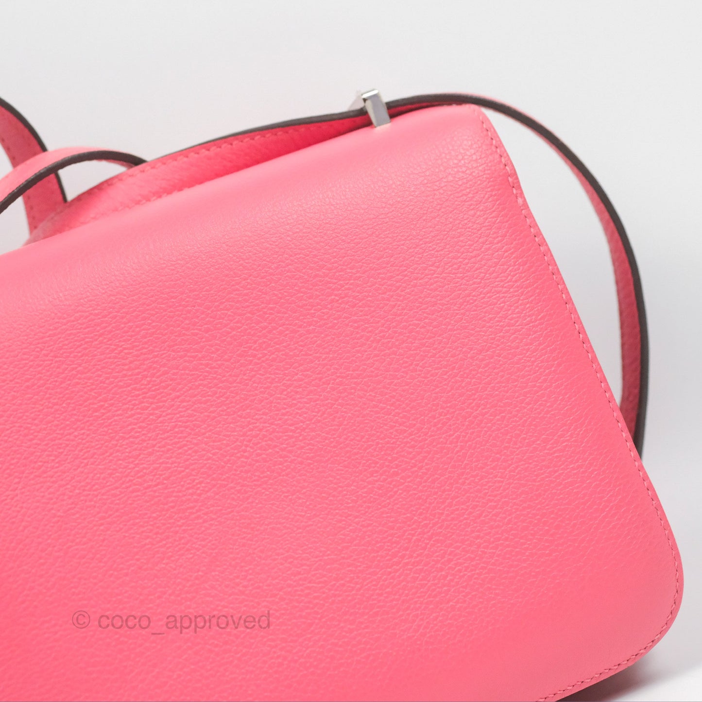 Hermès Constance Mini 18 Rose Azalee Evercolor Palladium Hardware
