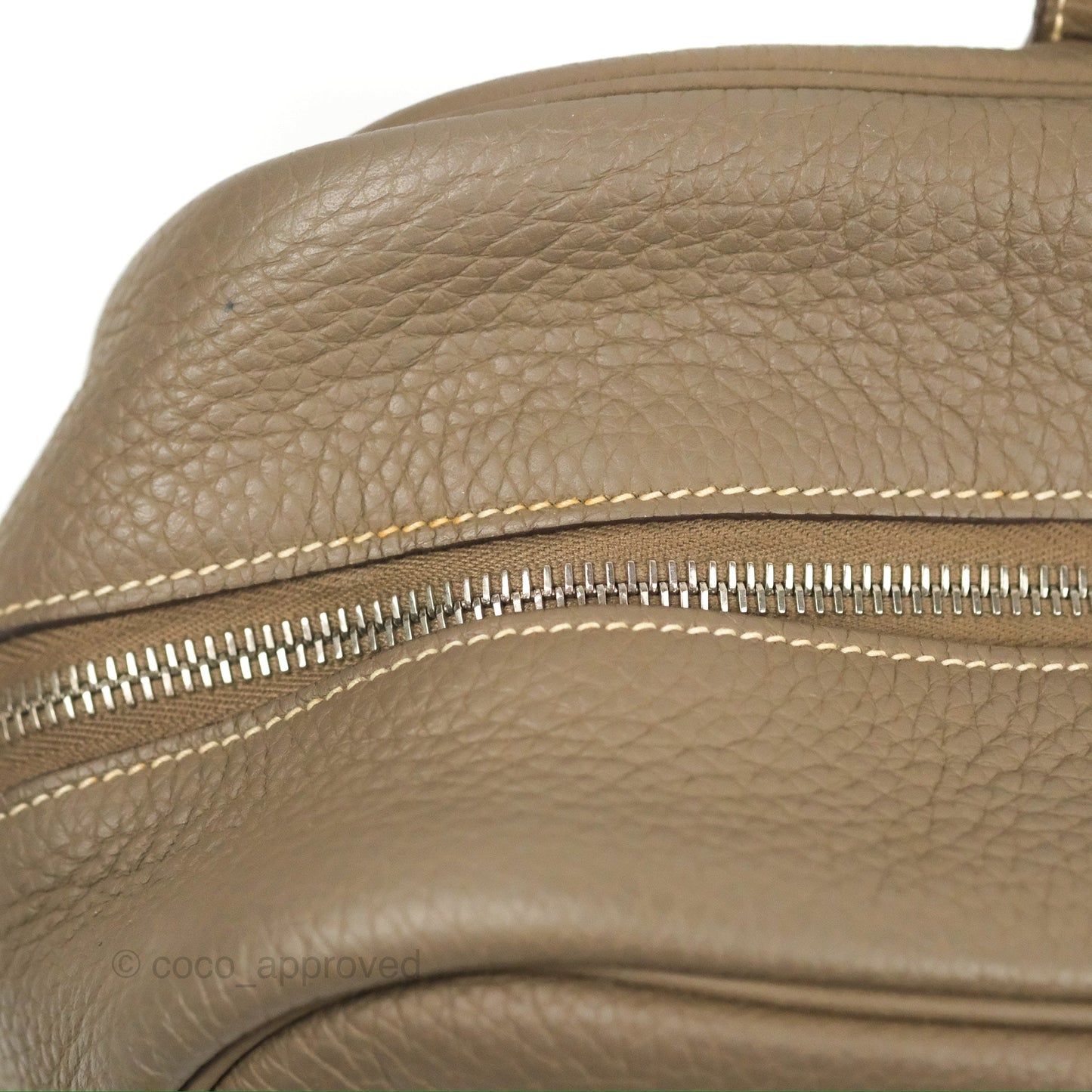 Hermes Victoria II 35 Bag Etoupe Clemence Palladium Hardware