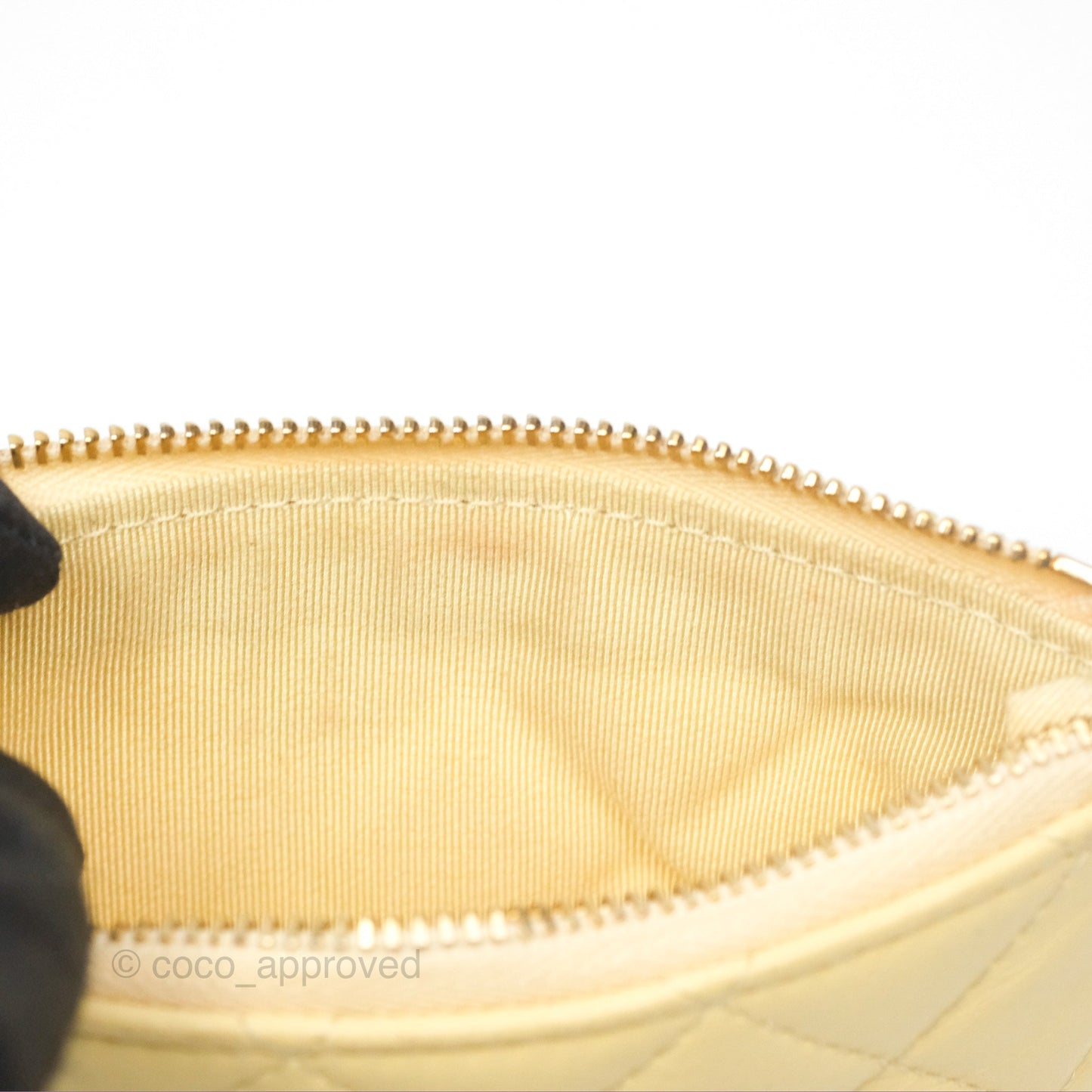 Chanel Quilted Mini O Case Yellow Lambskin Gold Hardware