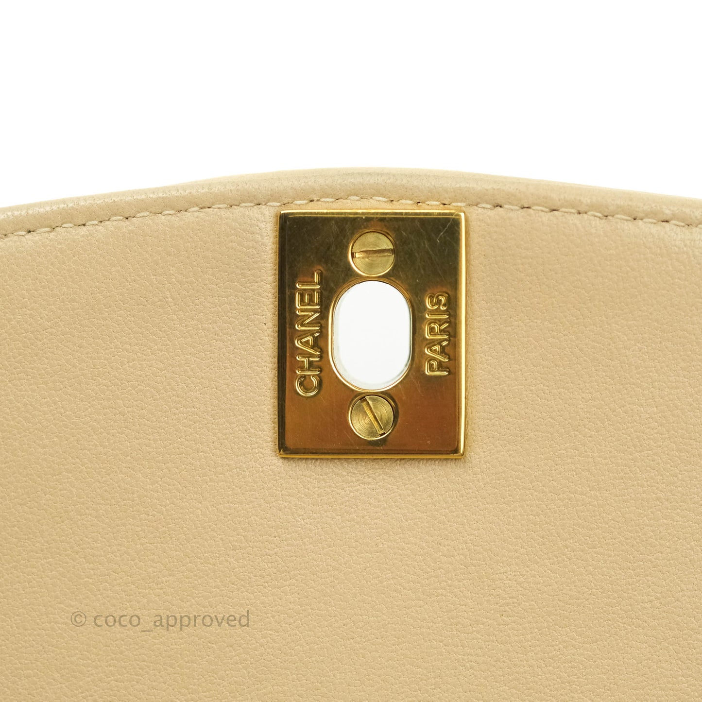 Chanel Vintage Small Quilted Classic Diana Flap Bag Beige Lambskin 24K Gold Hardware