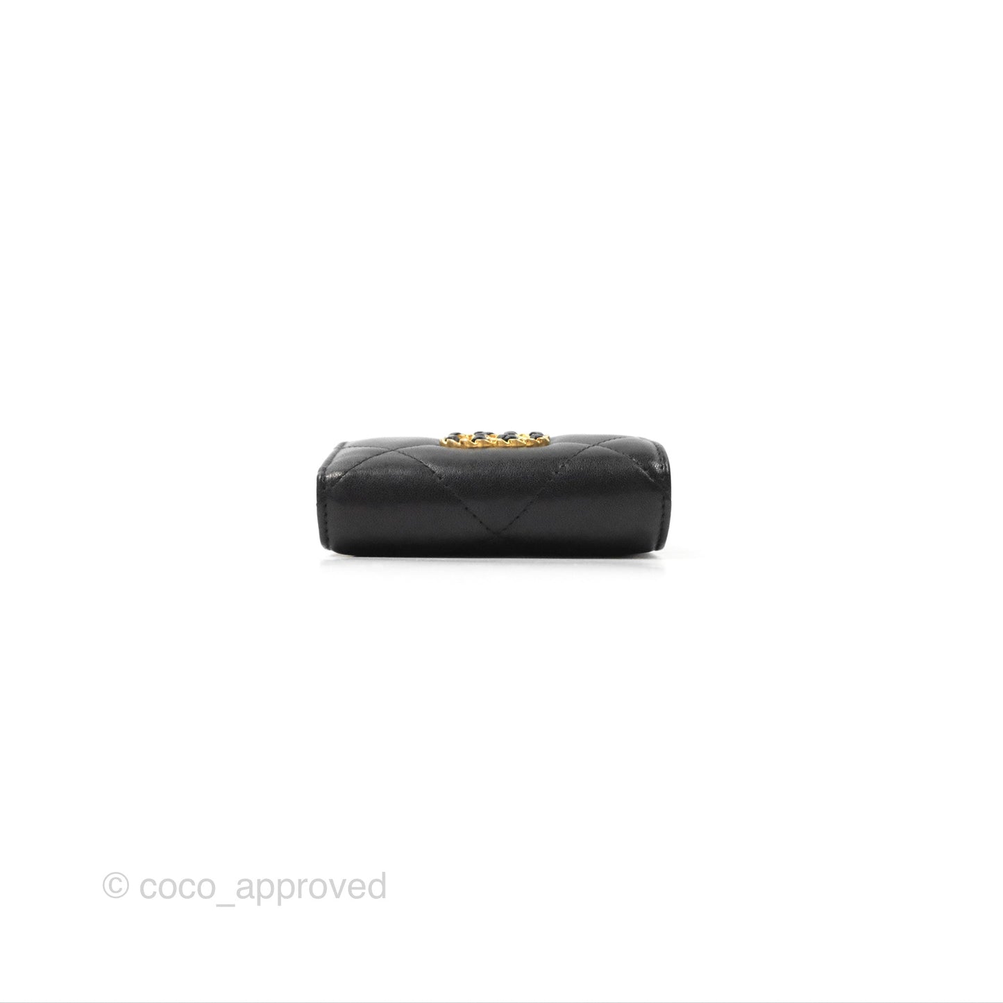 Chanel 19 Short Flap Wallet Black Lambskin