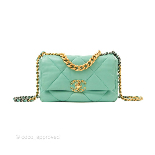Chanel 19 Small Tiffany Blue Mixed Hardware