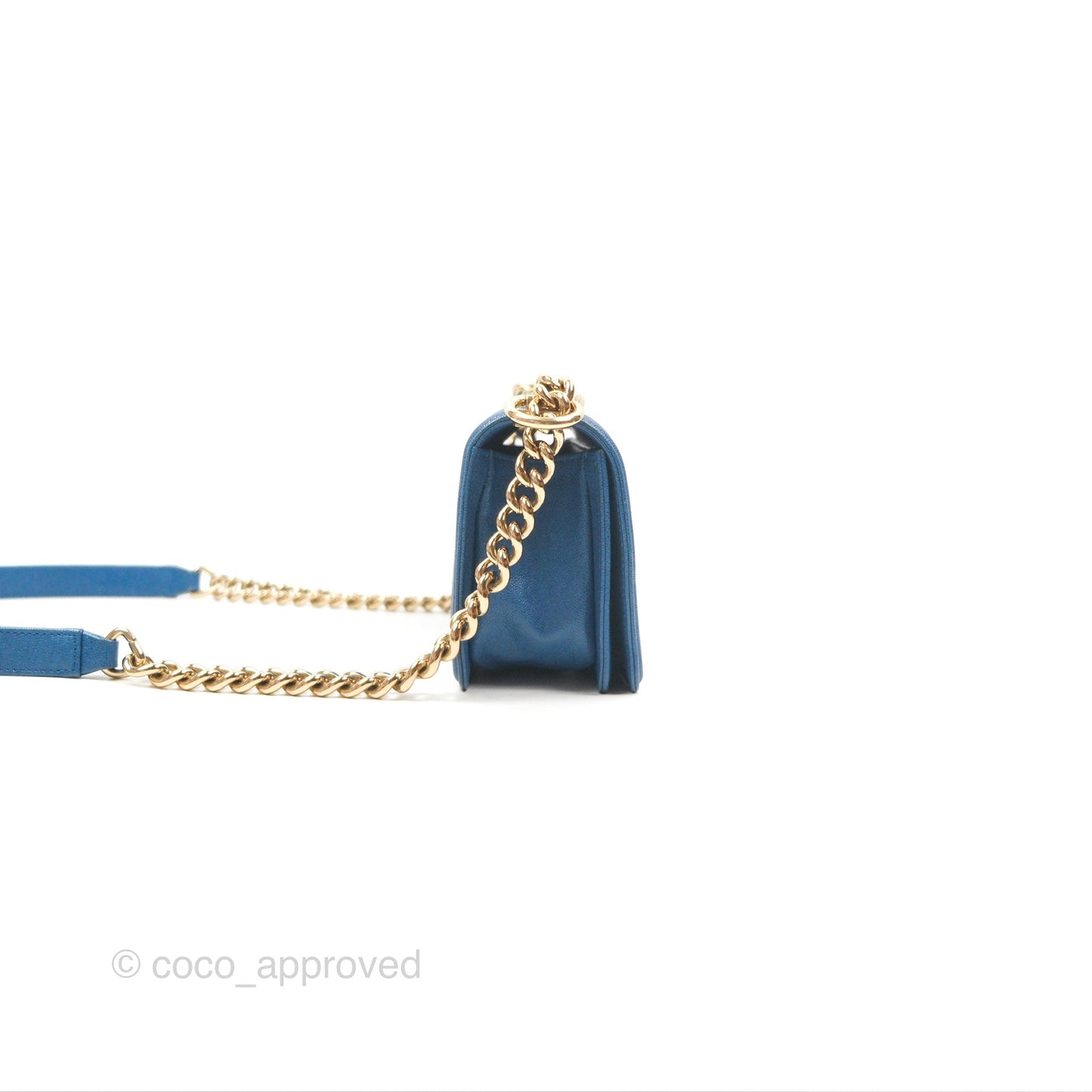 Chanel Small Boy Blue Caviar Gold Hardware