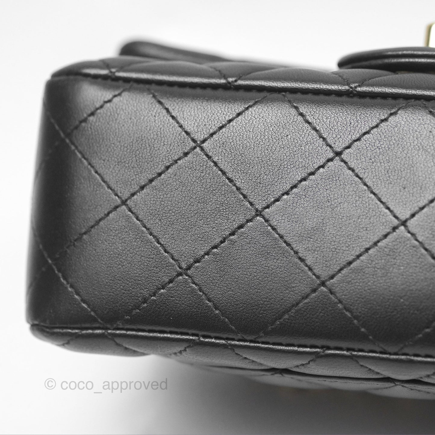 Chanel Mini Rectangular Quilted Black Lambskin Gold Hardware