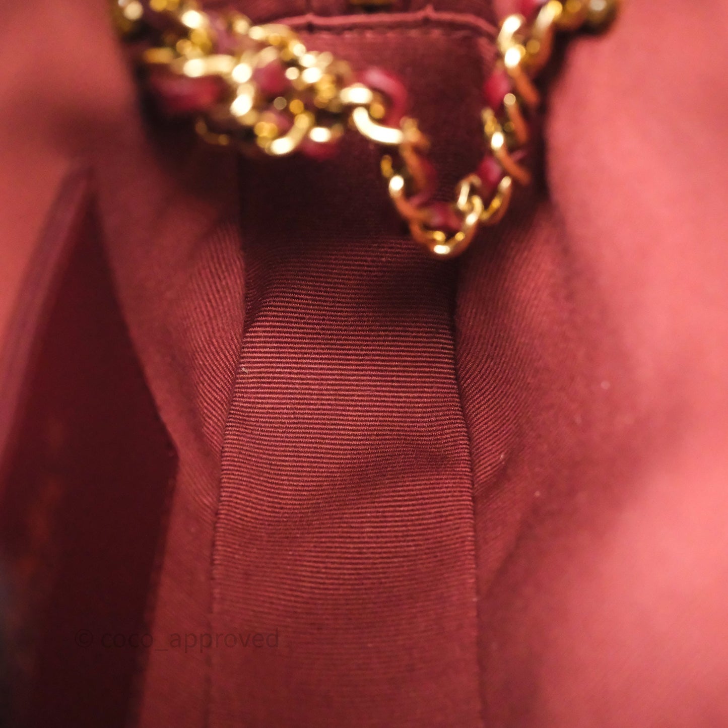 Chanel Small Camera Bag Burgundy Lambskin Gold Hardware