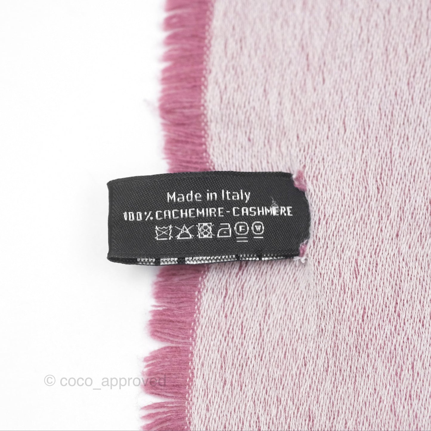 Chanel Logo CC Cashmere Fringe Scarf Pink