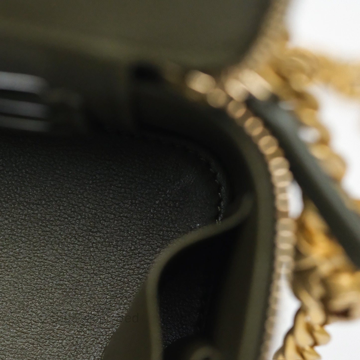 Chanel All Slide Vanity with Adjustable Chain Dark Olive Green Lambskin Aged Gold Hardware