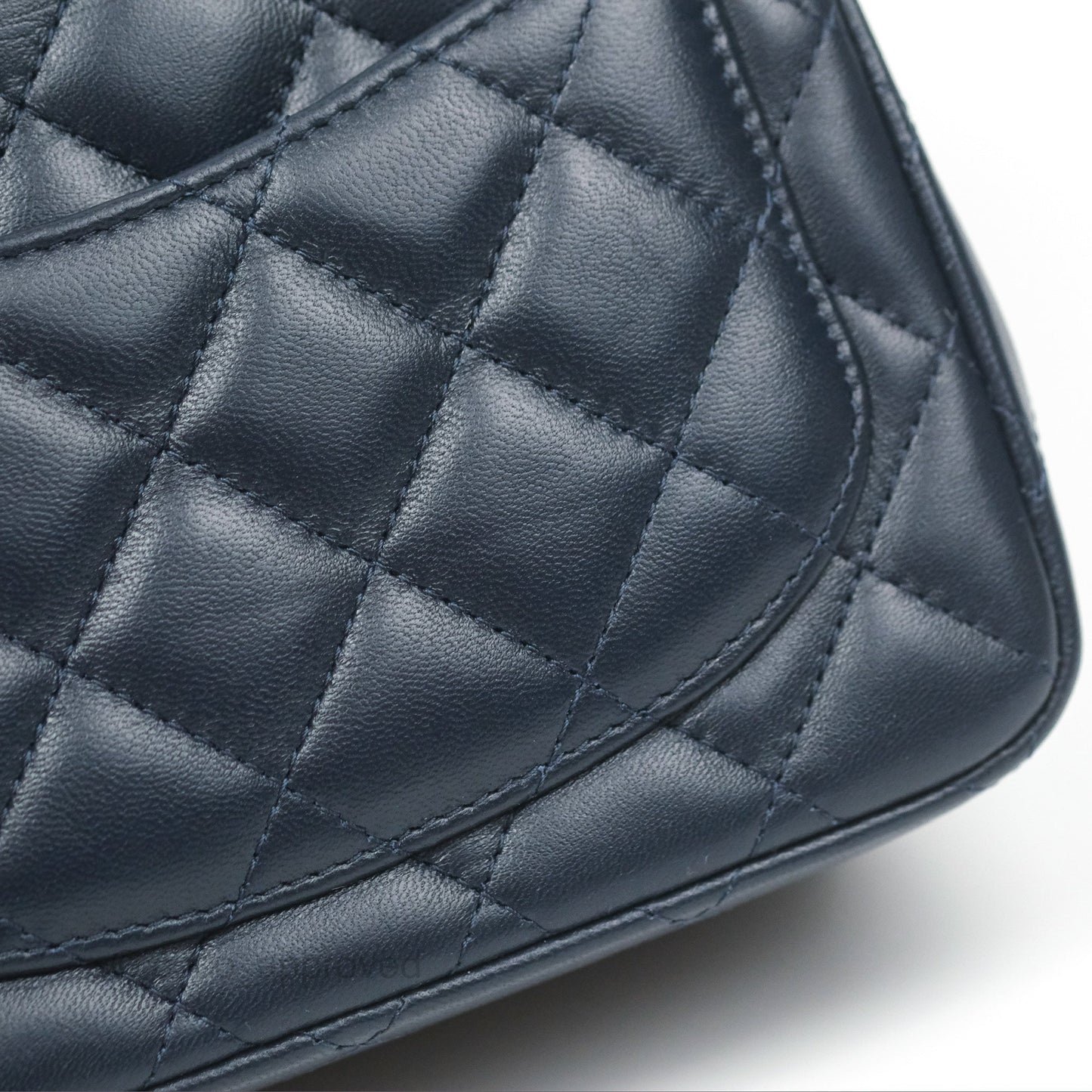 Chanel Mini Square Quilted Navy Lambskin Gold Hardware