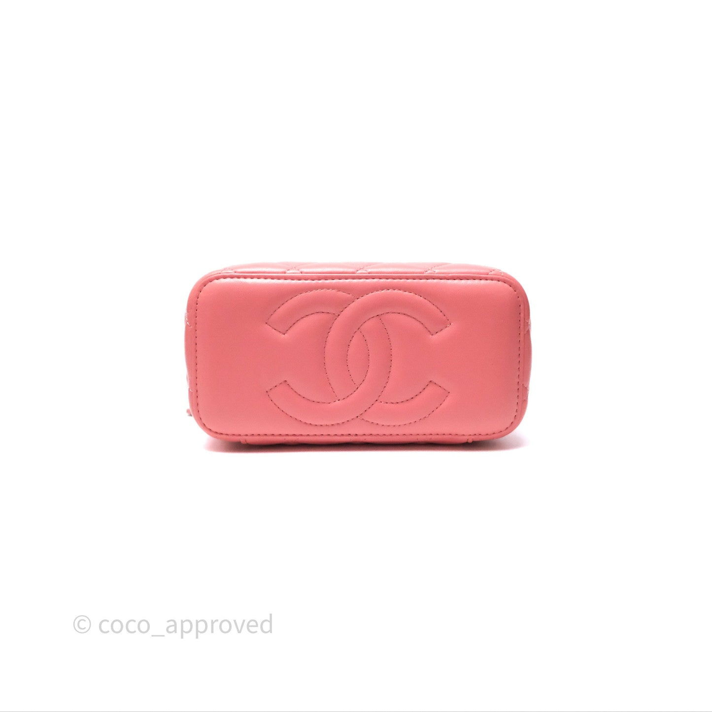 Chanel Vanity Rectangular Top Handle Pink Lambskin Gold Hardware