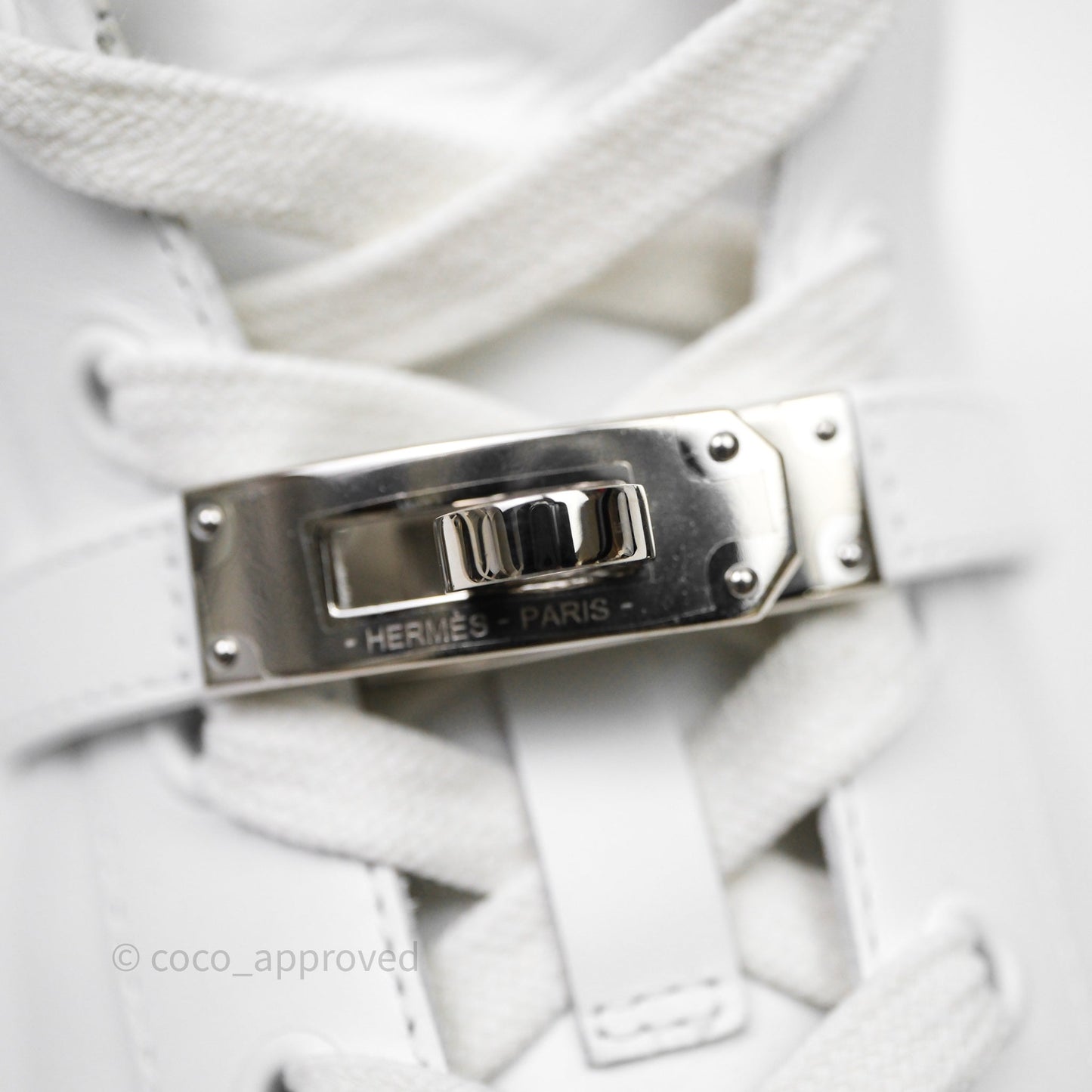 Hermès Daydream High-Top White Sneakers Kelly Buckle Size 40