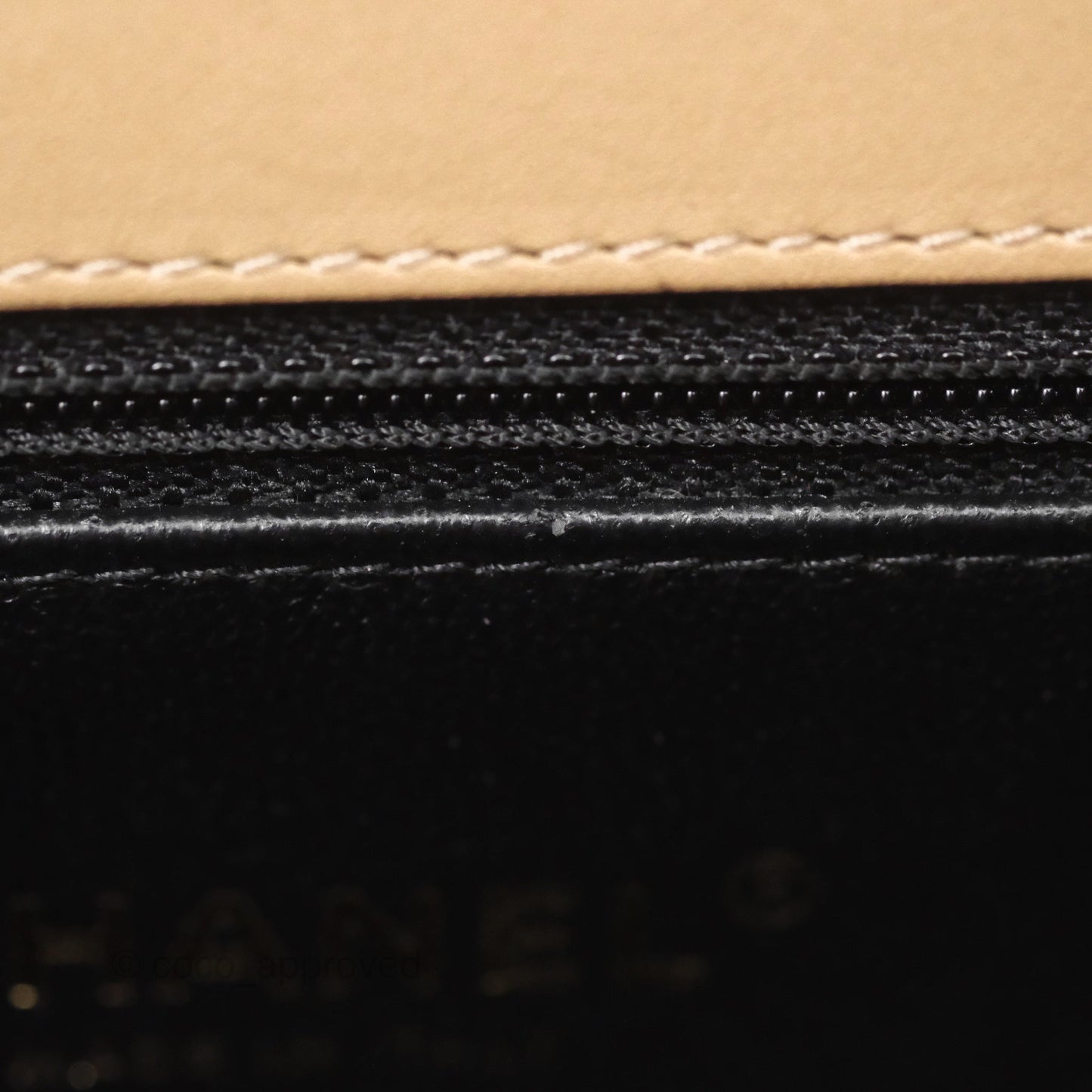 Chanel Small CC Filigree Flap Quilted Beige Black Caviar