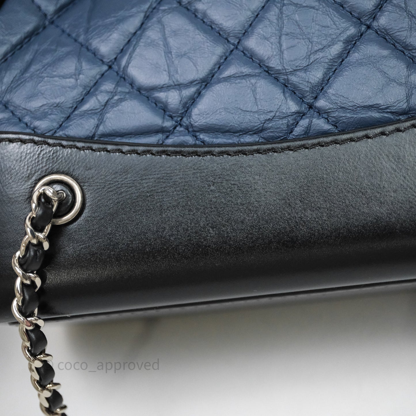 Chanel Small Gabrielle Backpack Quilted Navy Black Aged Calfskin