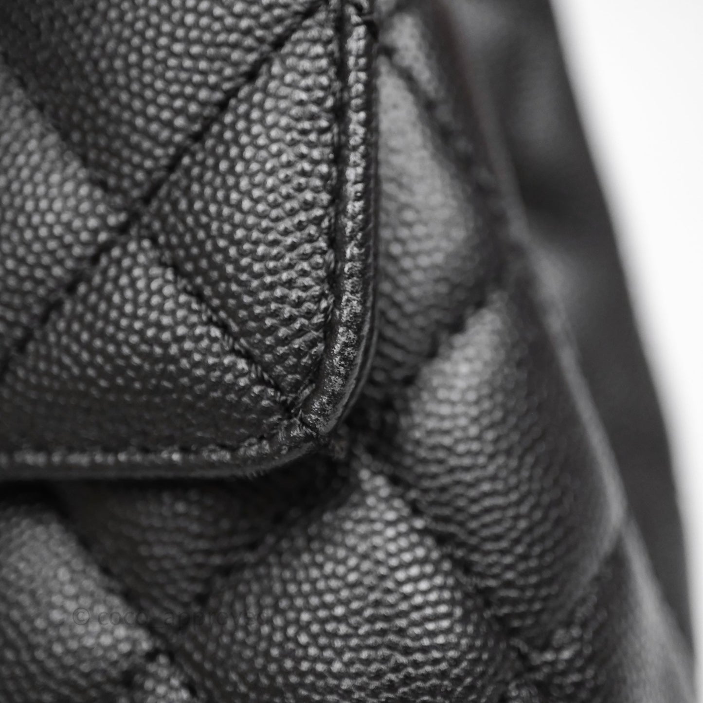 Chanel Small Coco Handle Black Caviar Aged Gold Hardware Braided Handle