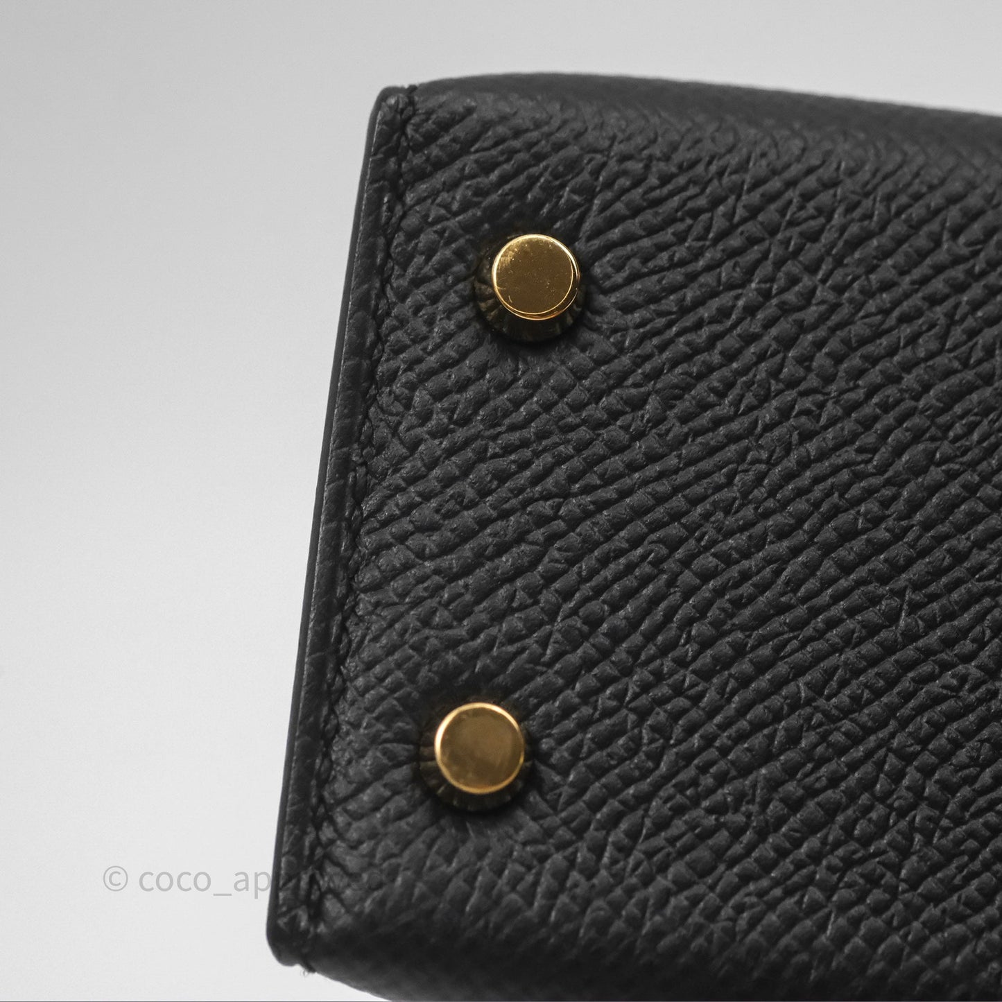 Hermès Mini Kelly II Noir 89 Epsom Gold Hardware