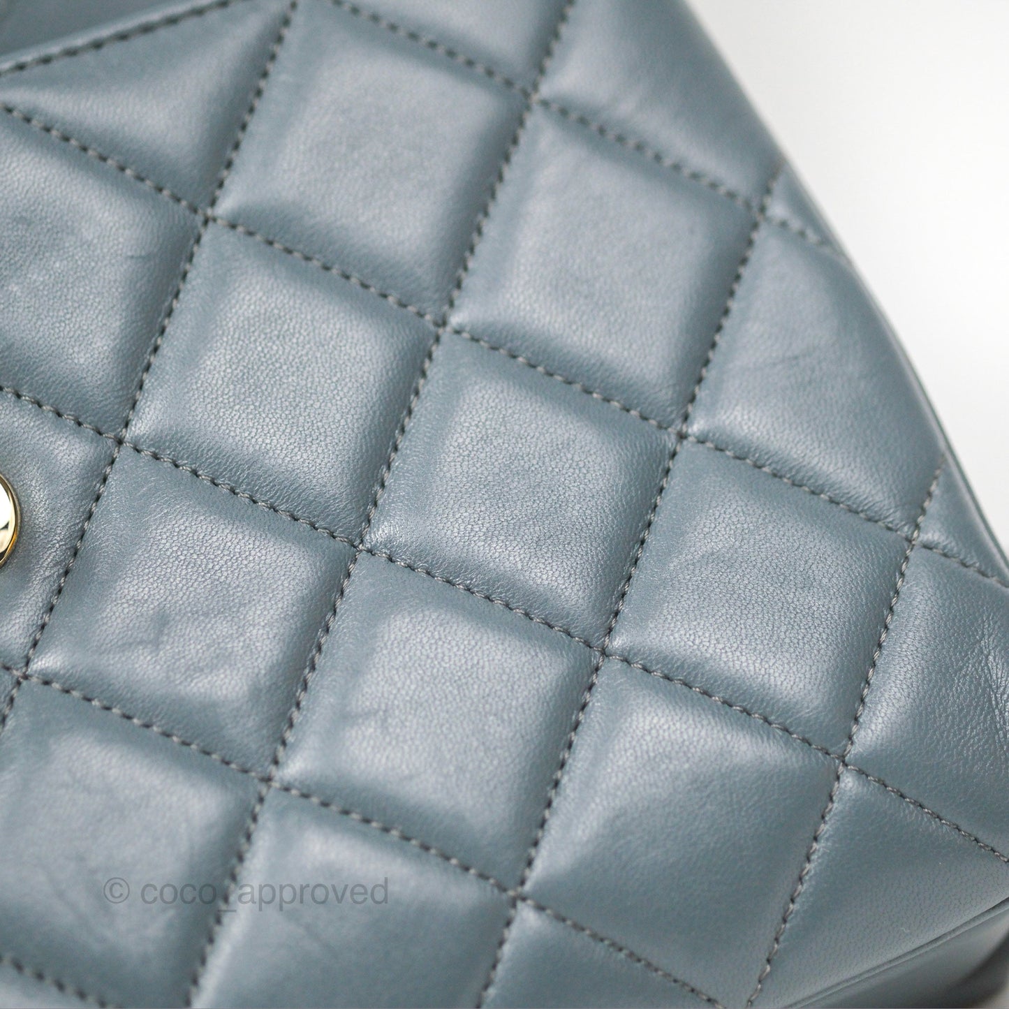 Chanel Small Trendy CC Grey Blue Lambskin Gold Hardware