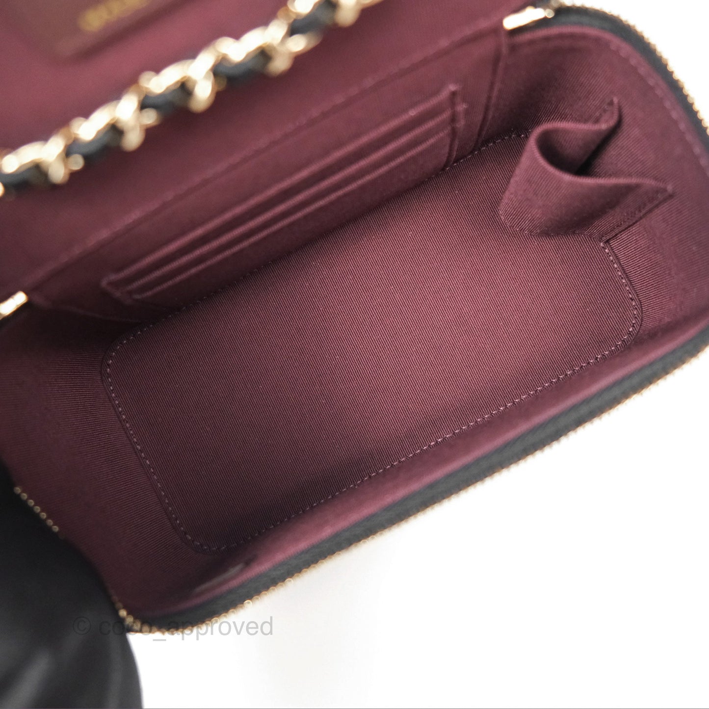 Chanel Vanity Rectangular With Chain Black Caviar Gold Hardware