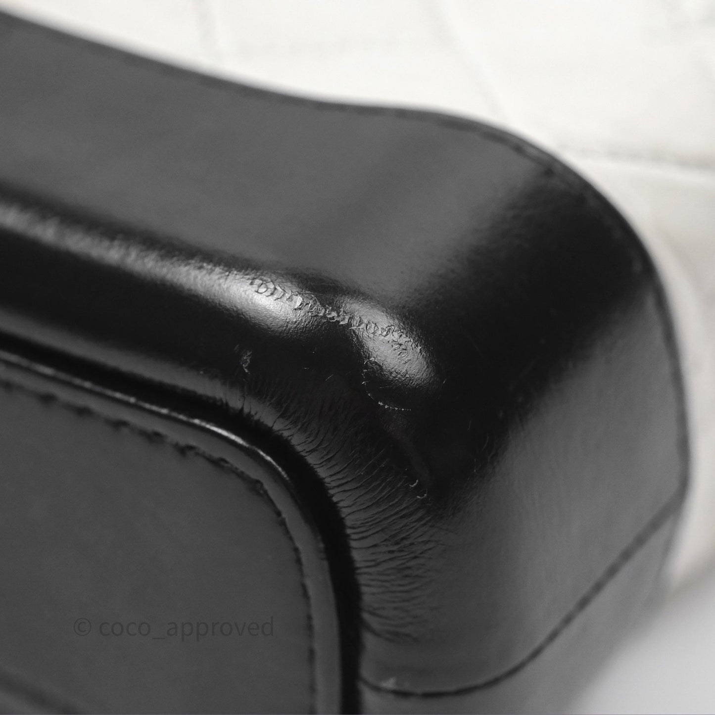 Chanel Small Gabrielle Hobo Quilted Black White Aged Calfskin