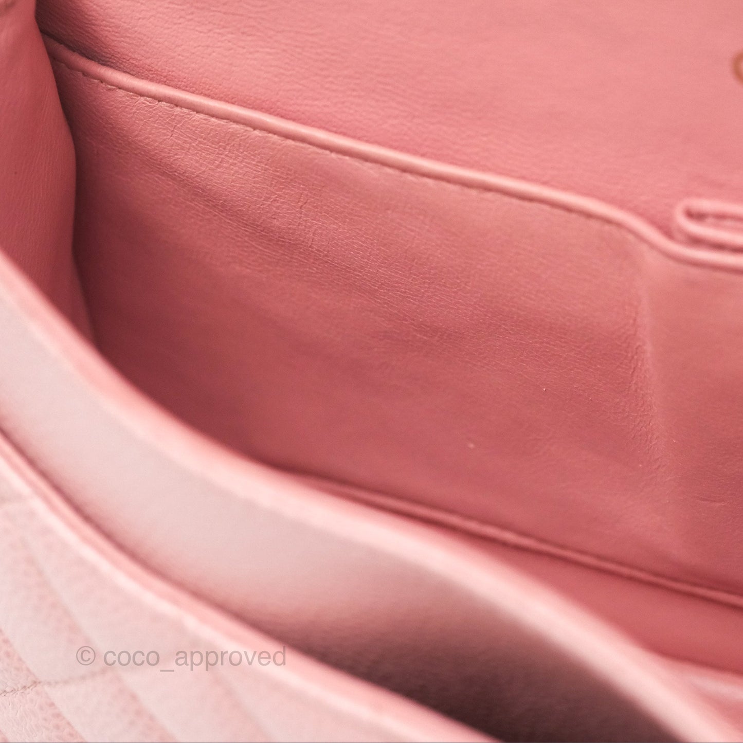 Chanel Vintage Classic M/L Medium Flap Quilted Sakura Pink Caviar 24K Gold Hardware
