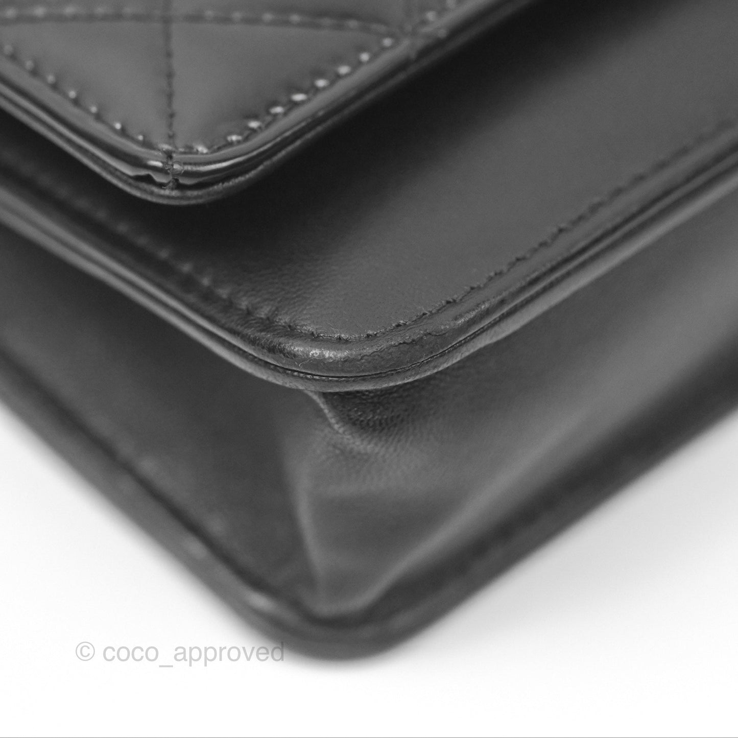 Chanel Wallet On Chain WOC Black Patent Lambskin Gold Hardware