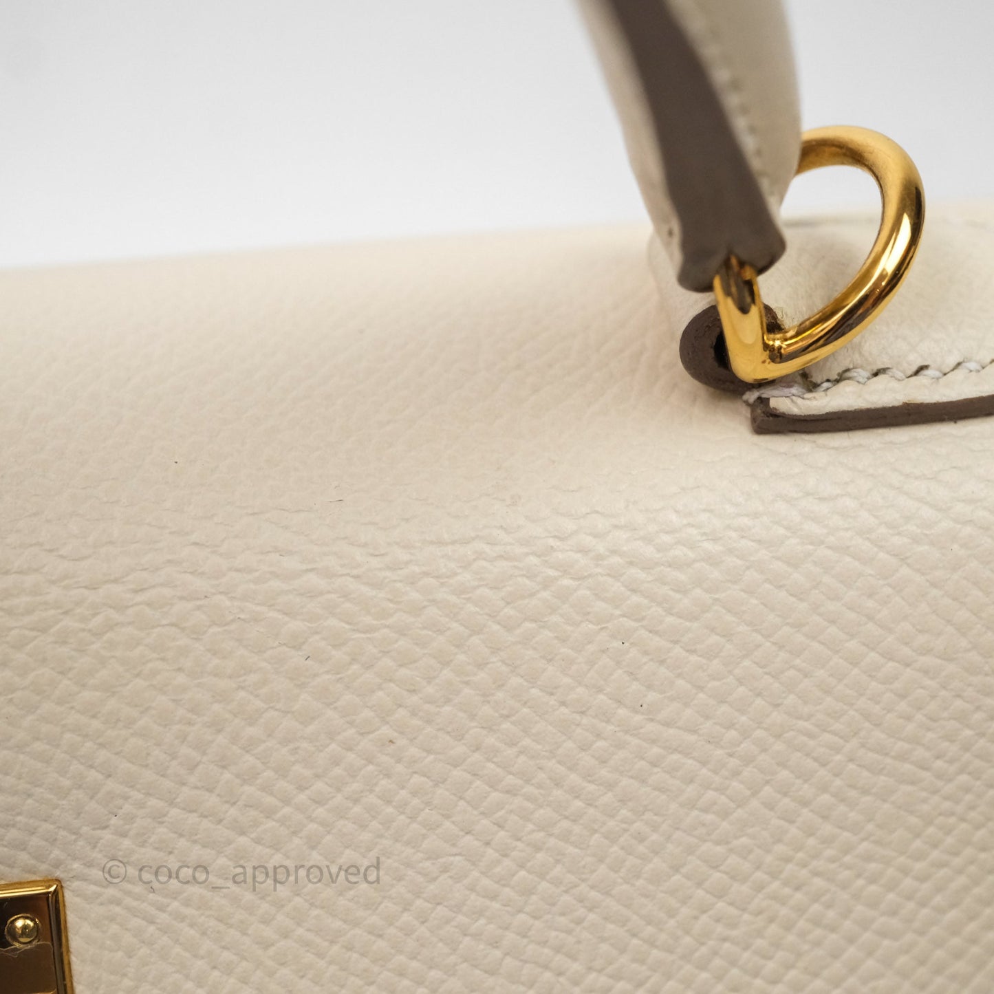 Hermes Kelly 25 Craie Epsom Gold Hardware
