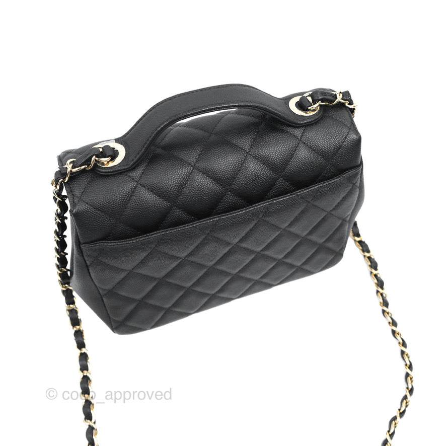 Chanel Quilted Medium Business Affinity Flap Black Caviar Gold Hardware