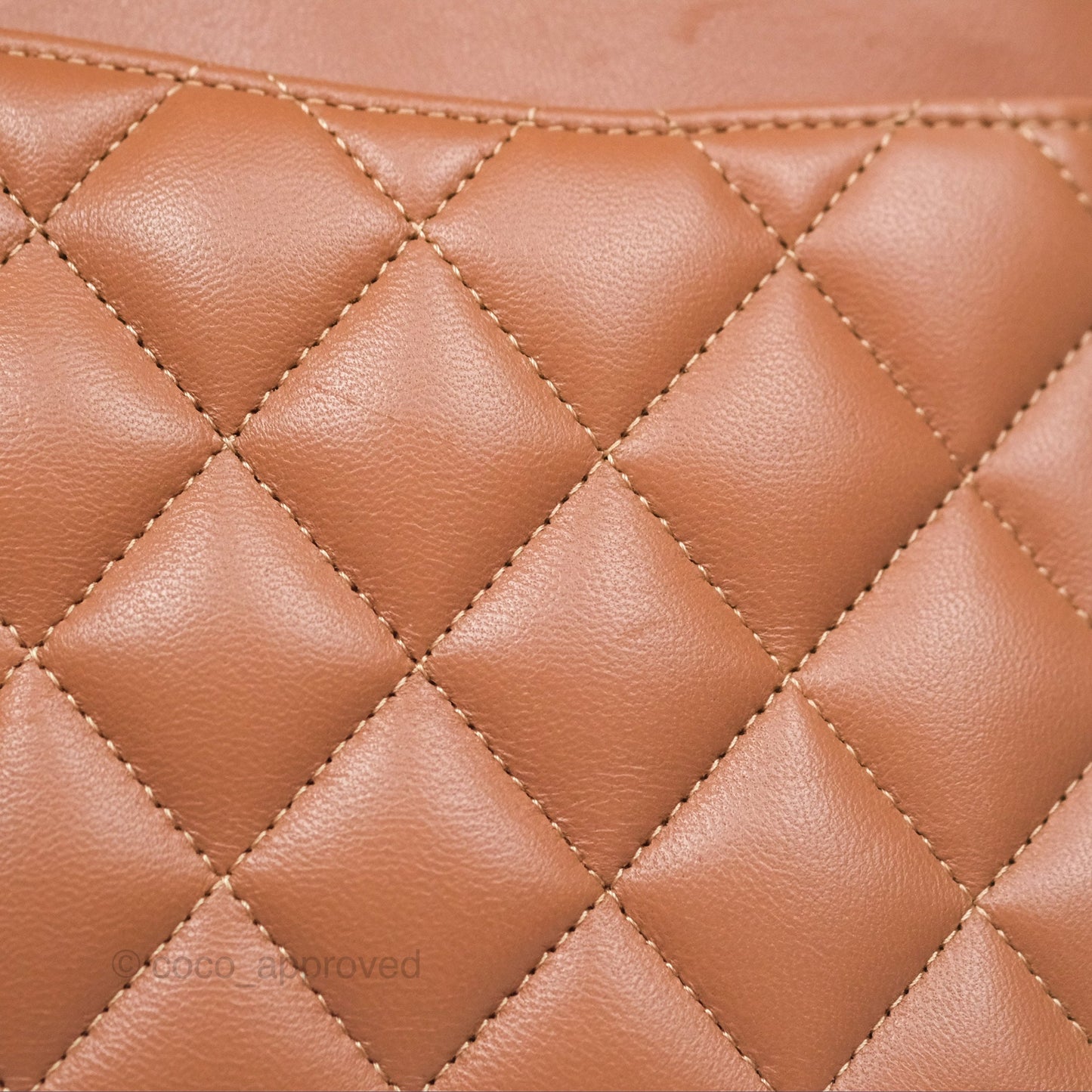 Chanel Small Classic Quilted Flap Dark Beige Caramel Lambskin Gold Hardware