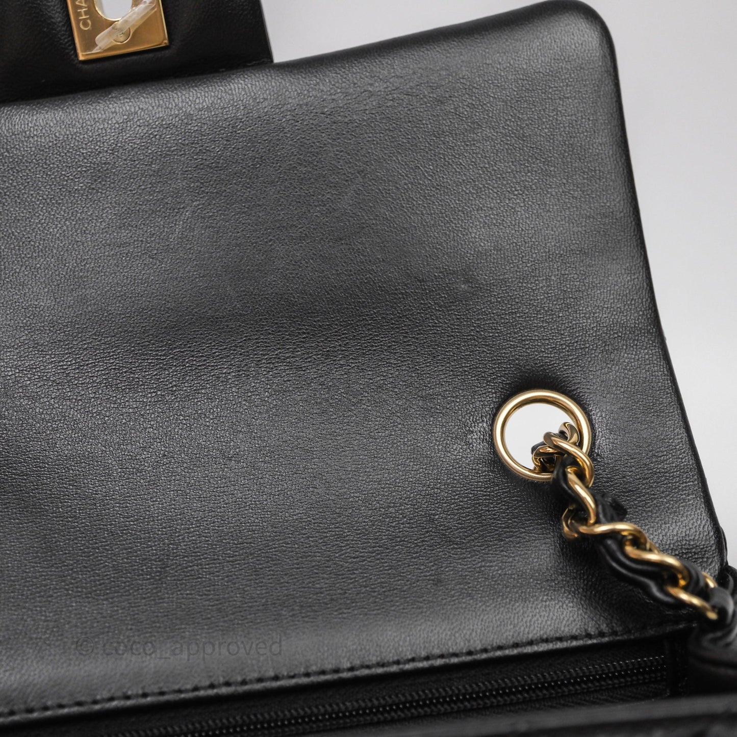 Chanel Quilted Mini Rectangular Black Lambskin Gold Hardware