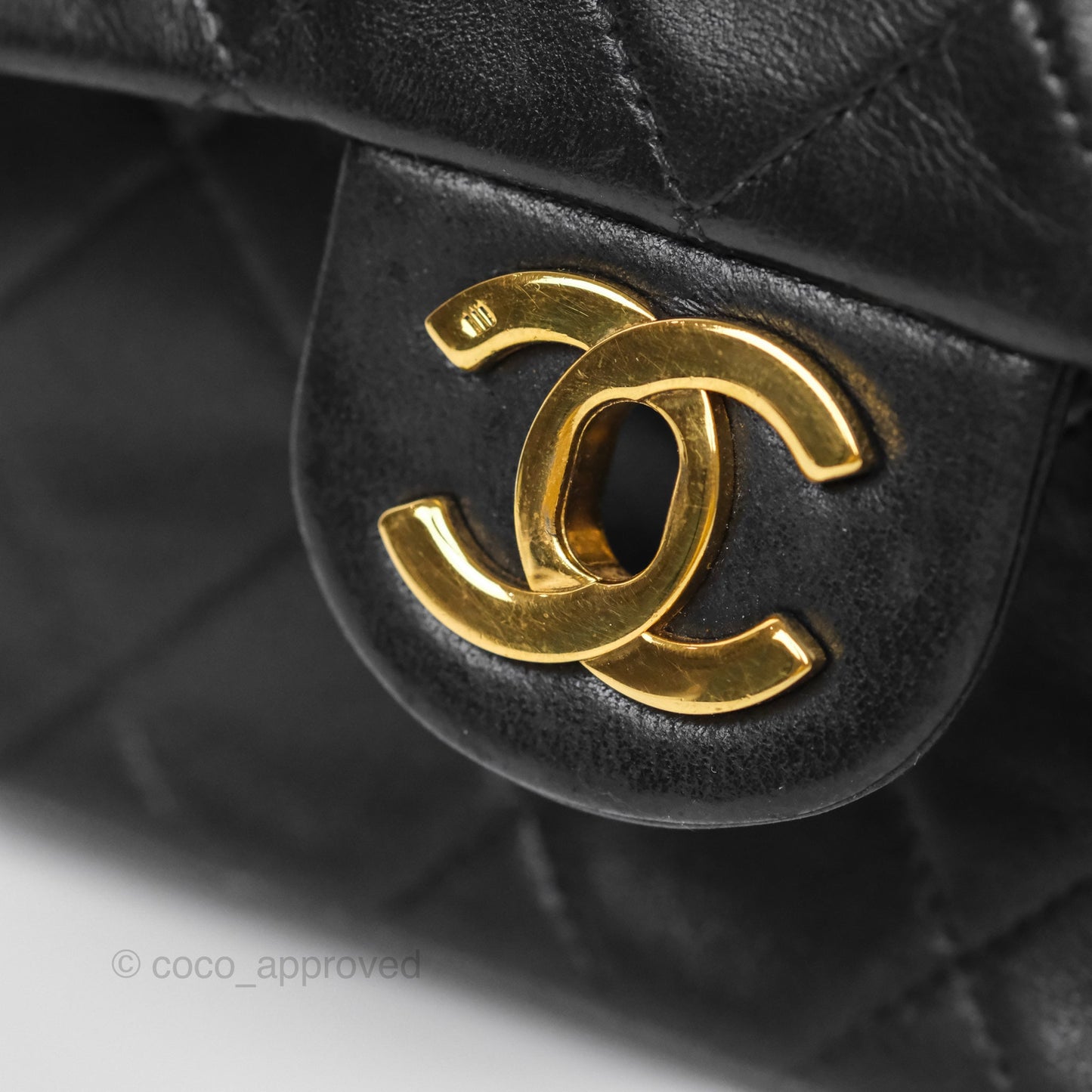 Chanel Vintage Mini Square Black Lambskin 24K Gold Hardware