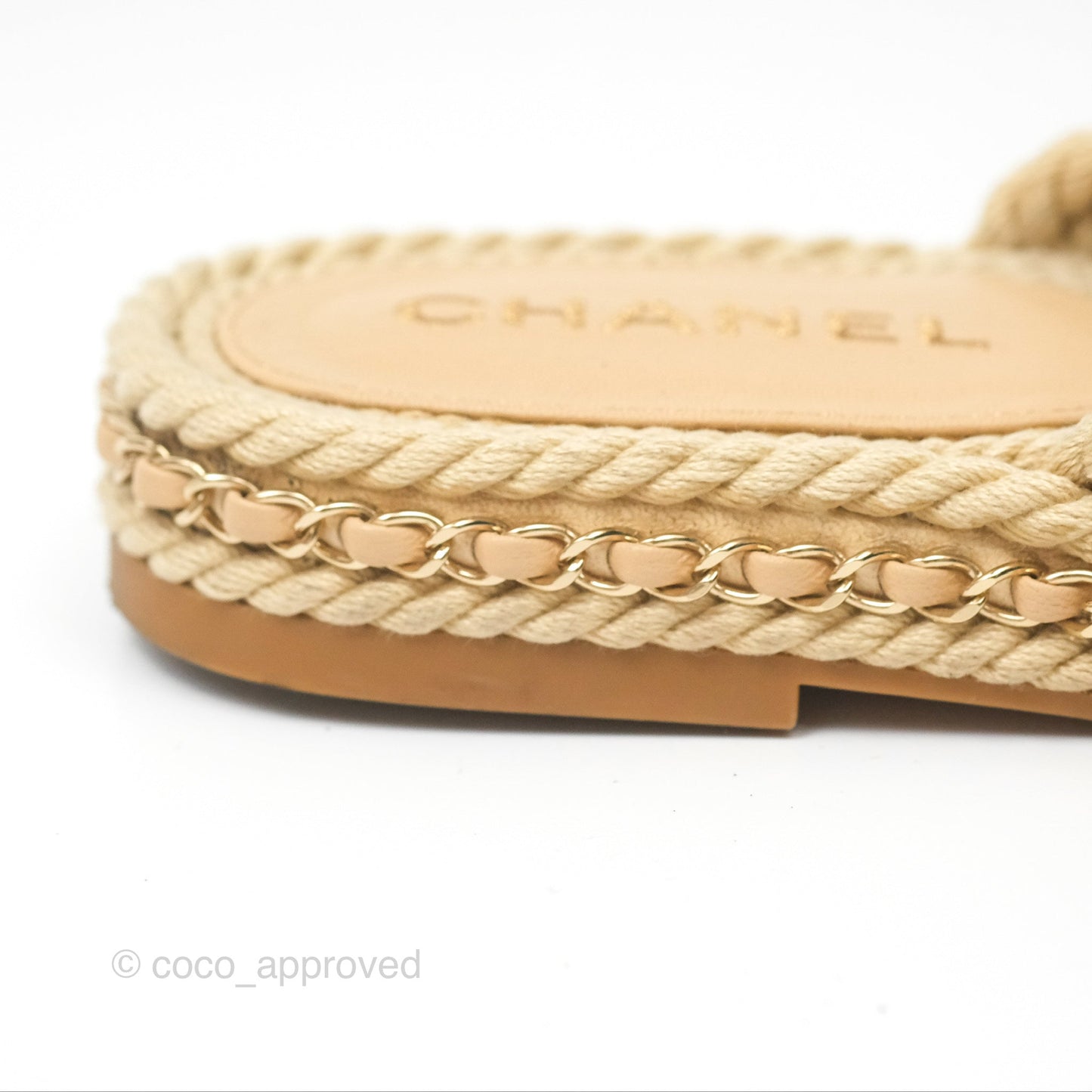 Chanel Cord Chain Slides Size 39