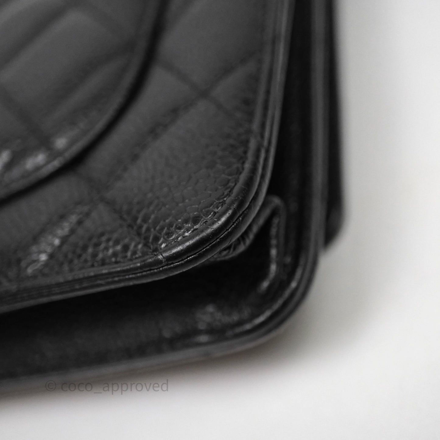 Chanel Classic Wallet On Chain WOC Quilted Black Caviar Gold Hardware