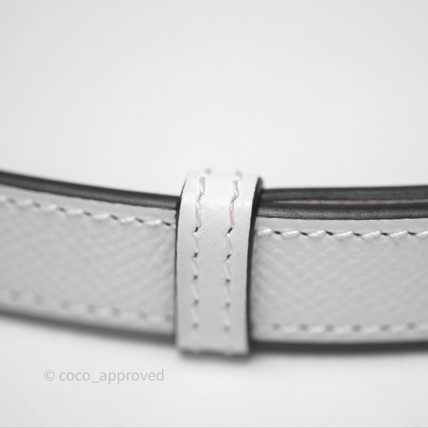 Hermès Kelly 18 Belt 01 Blanc White Epsom Rose Gold Hardware
