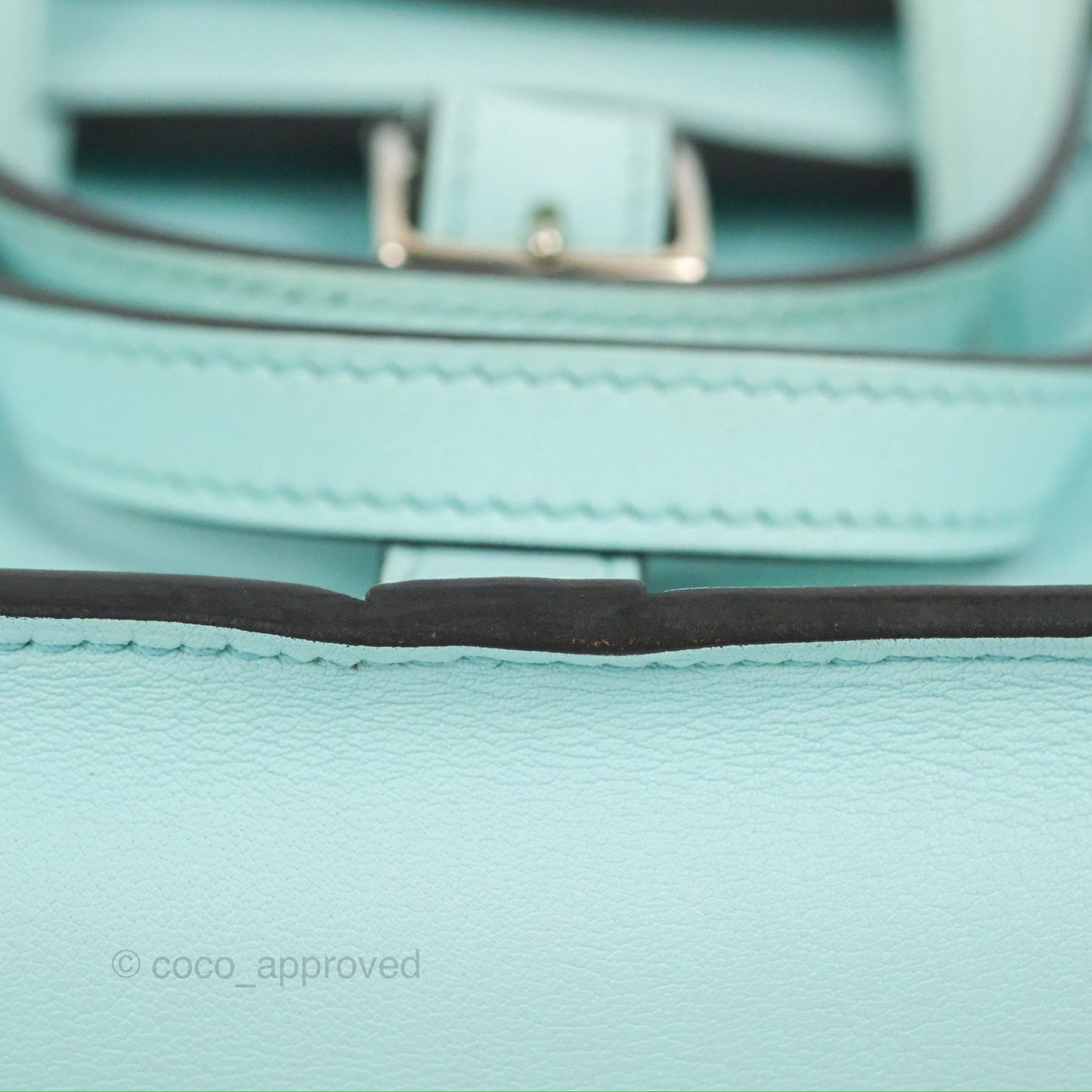 Hermès Halzan 22 Mini Aqua Swift Palladium Hardware