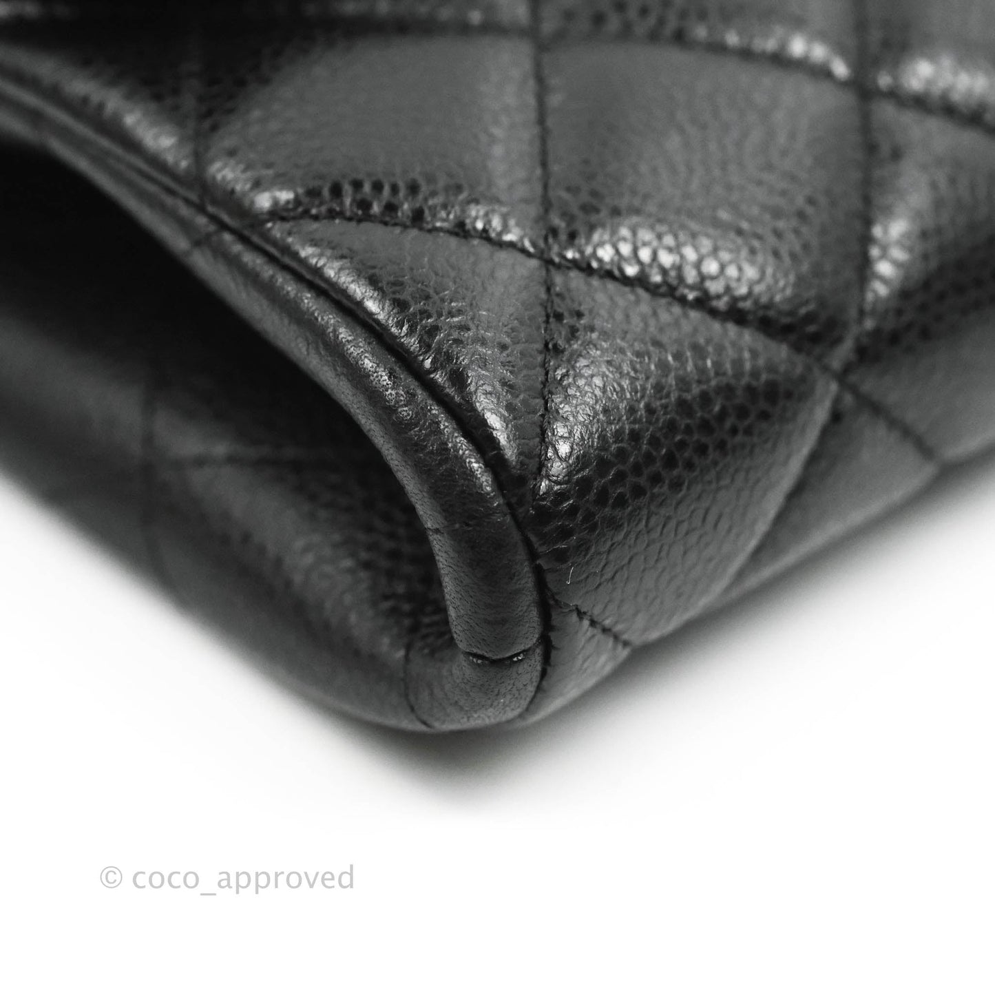 Chanel Quilted Clutch with Chain Caviar Black Silver Hardware