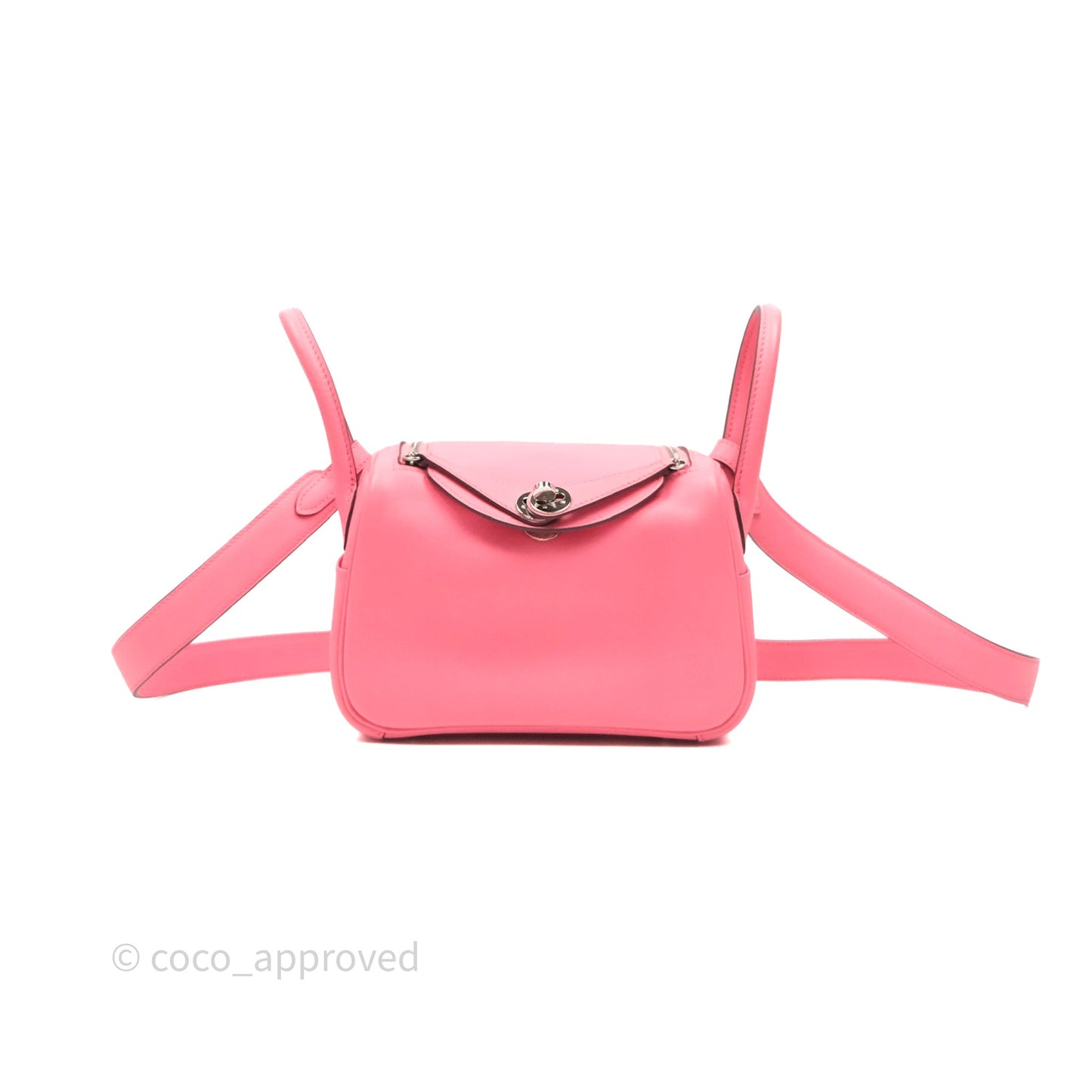 Hermès Mini Lindy 20 Rose Ete K4 Swift Palladium Hardware