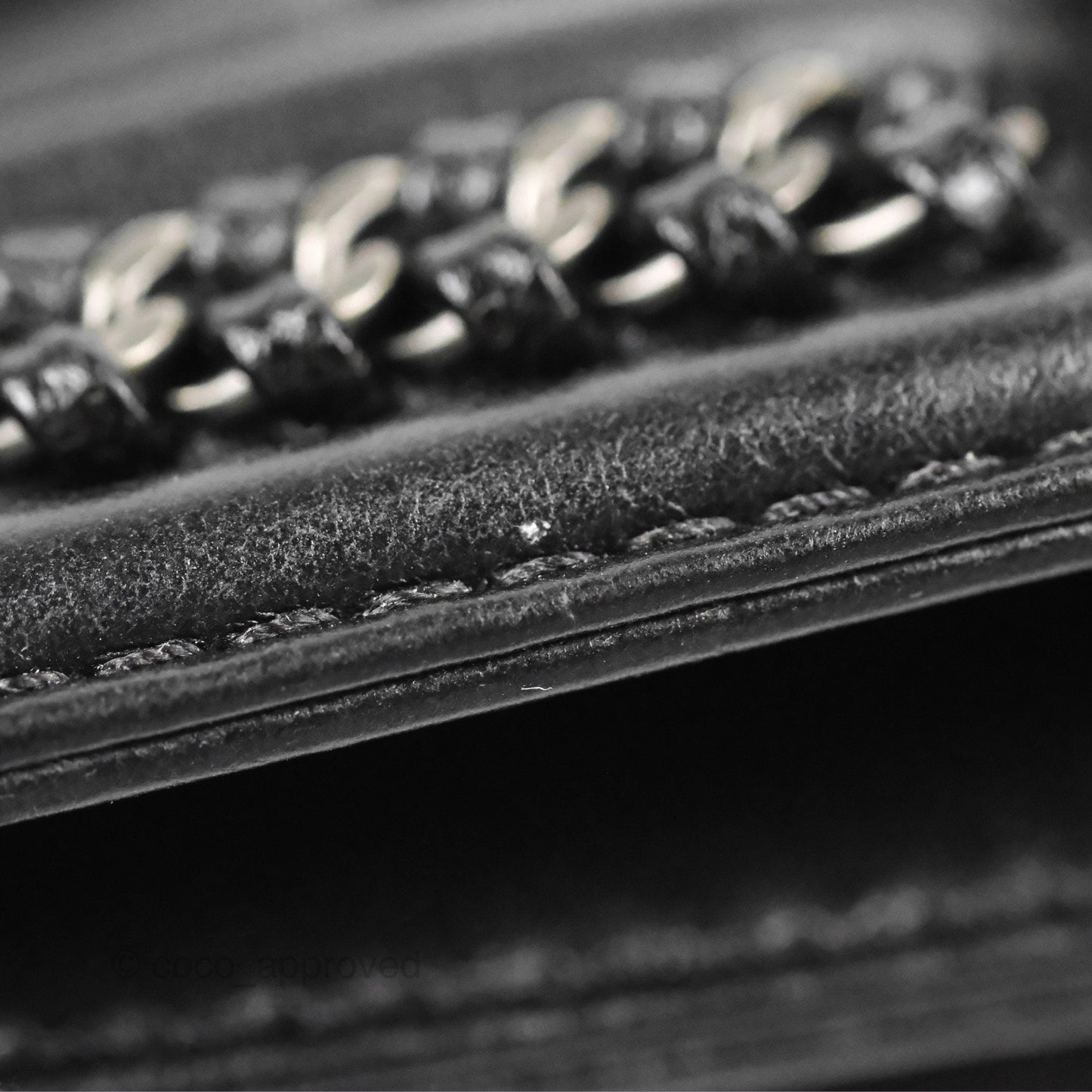 Chanel Small Chain Around Top Handle Boy Black Calfskin Ruthenium Hardware