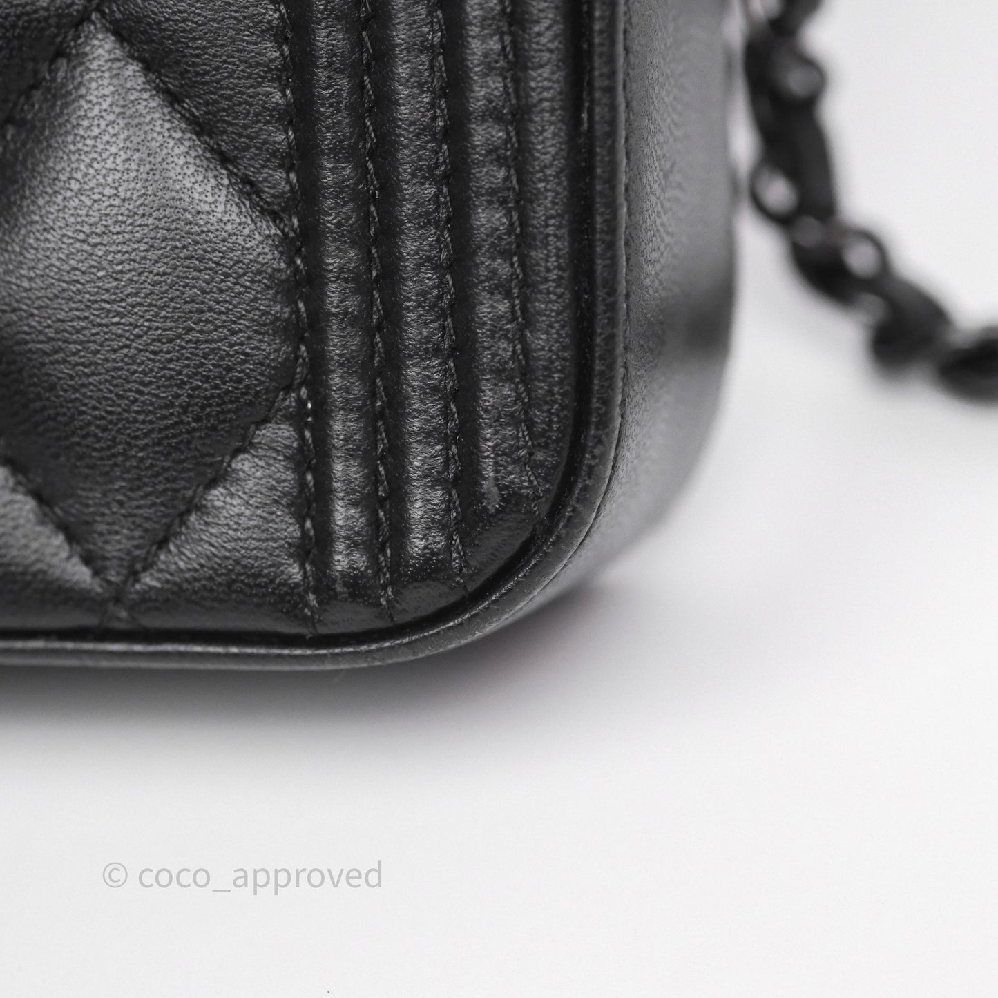 Chanel Boy Double Zip Clutch On Chain So Black Lambskin