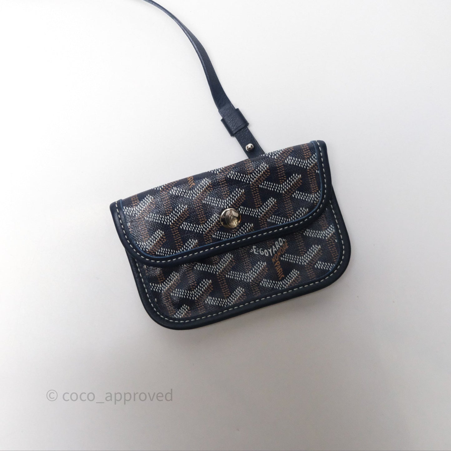 Goyard Anjou Mini Bag Goyardine Canvas Navy