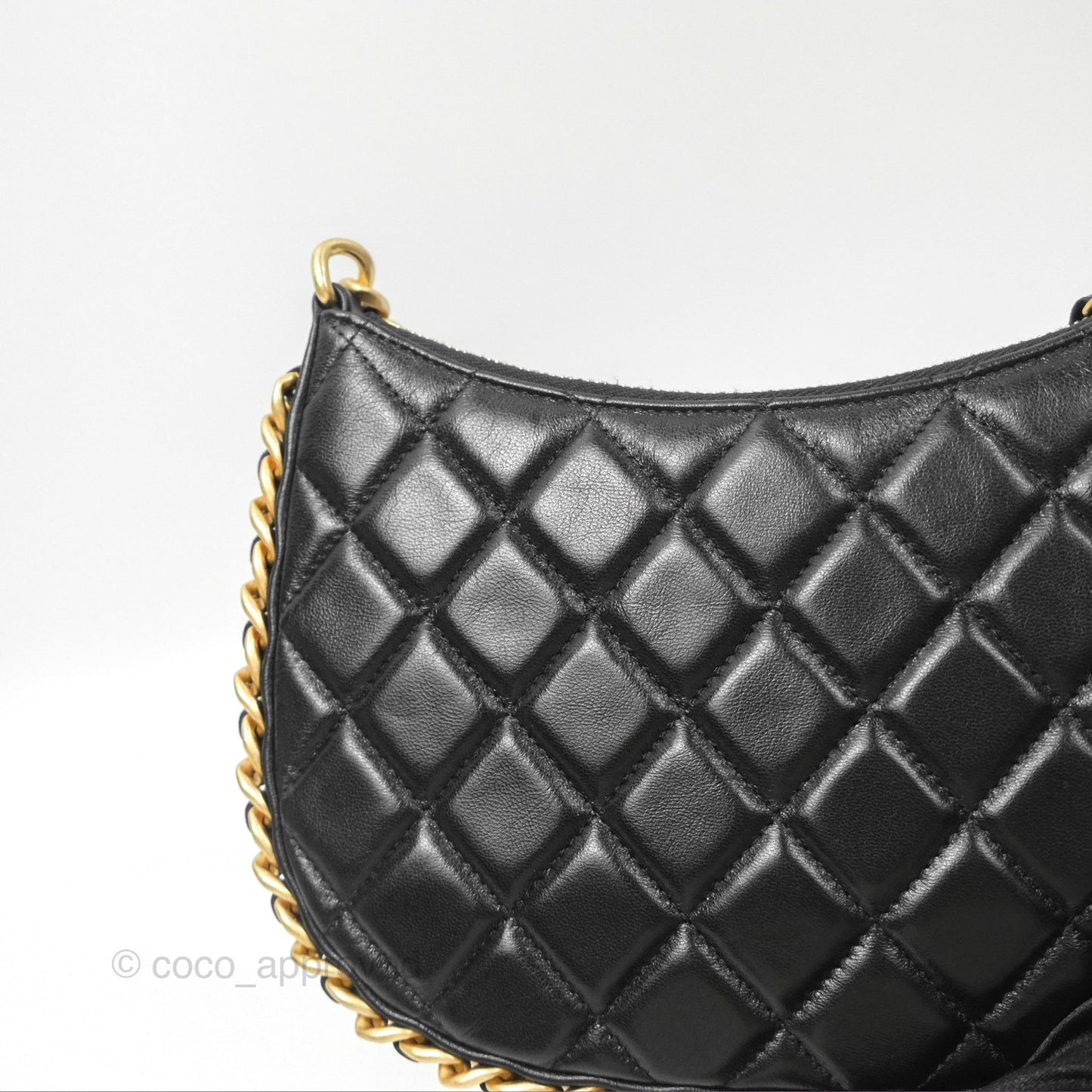 Chanel Chain Around Hobo Bag Black Lambskin Aged Gold Hardware 23B