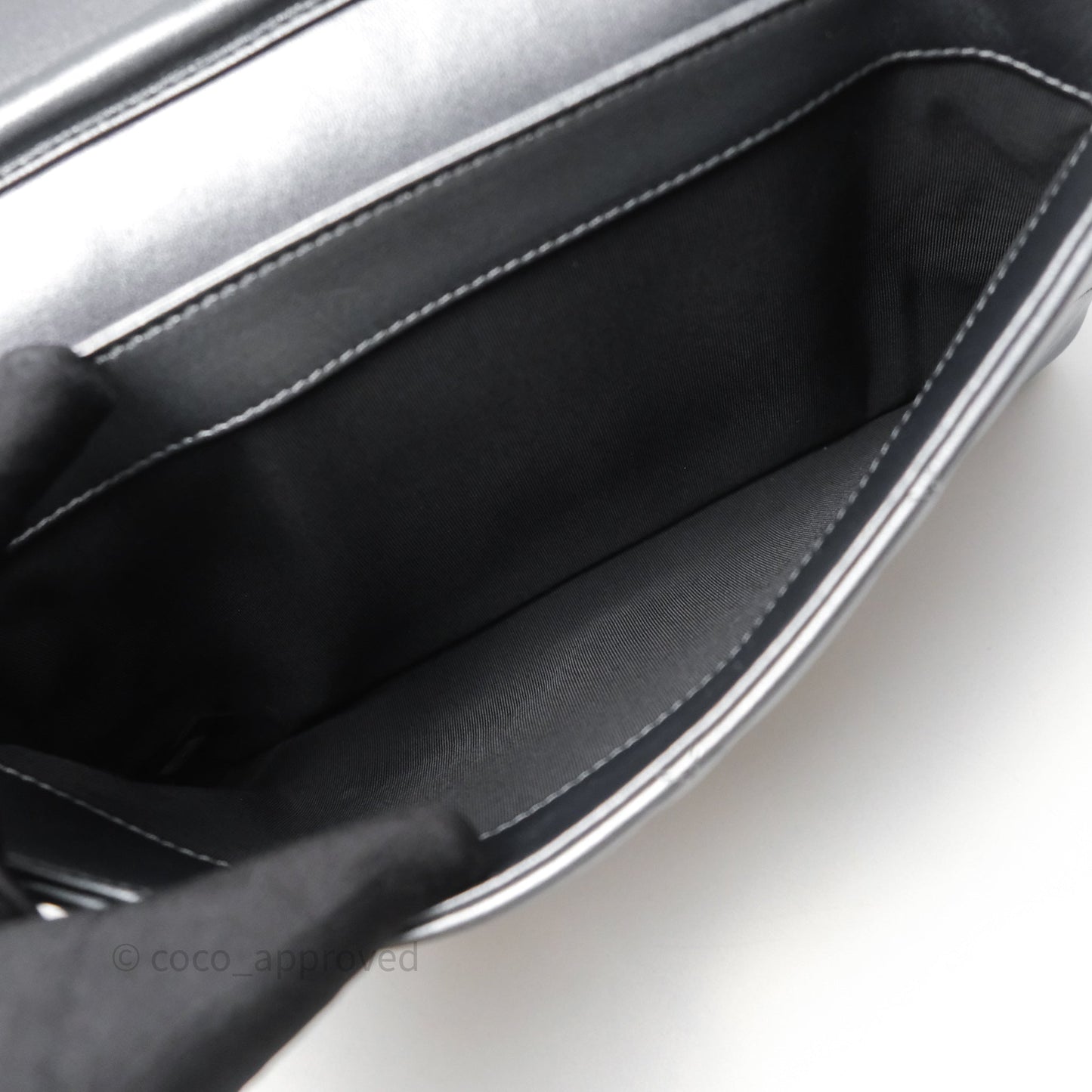 Chanel Clutch with Chain Metallic Dark Grey Silver Hardware