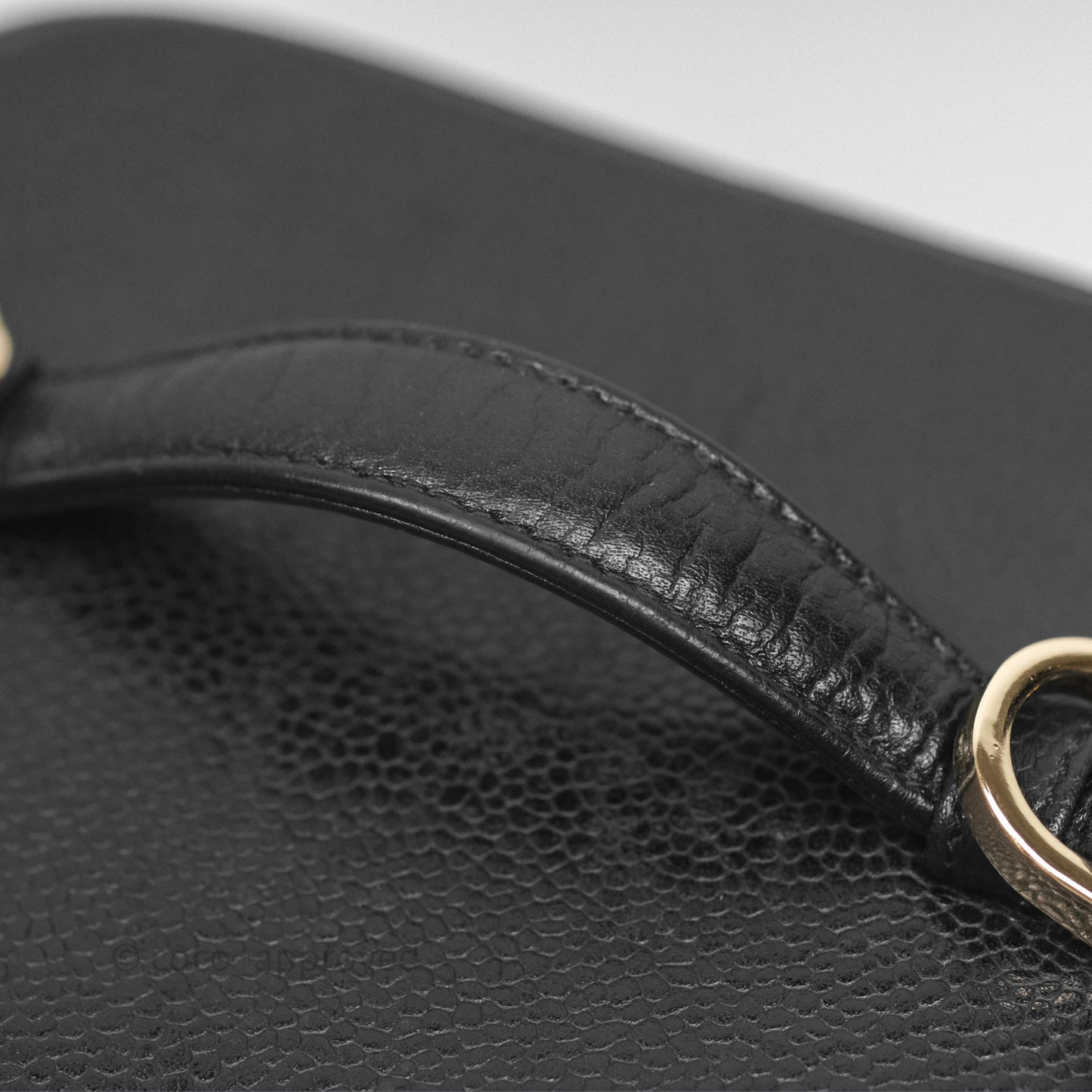 Chanel Vintage Vanity Case Black Caviar Gold Hardware
