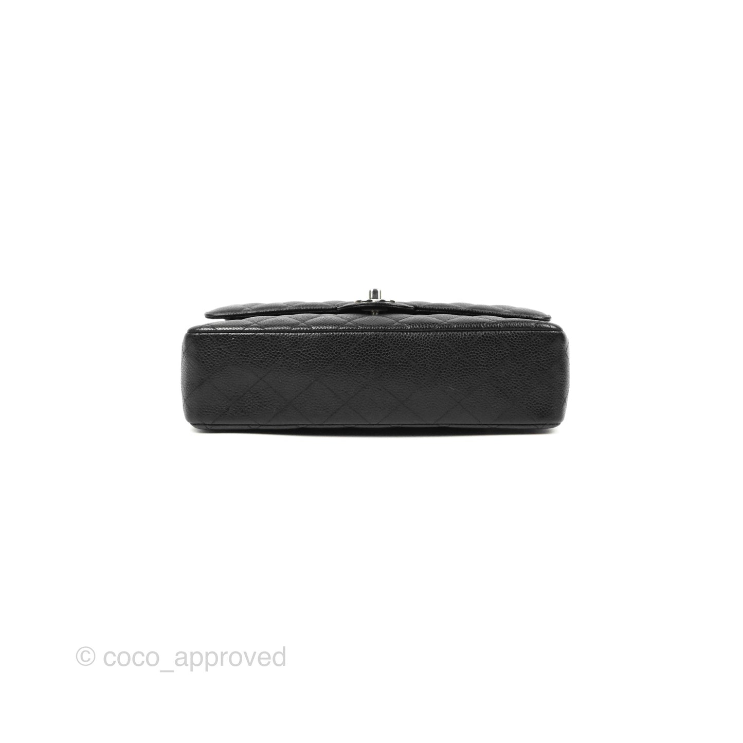 Chanel Classic M/L Medium Flap Quilted Black Caviar Silver Hardware