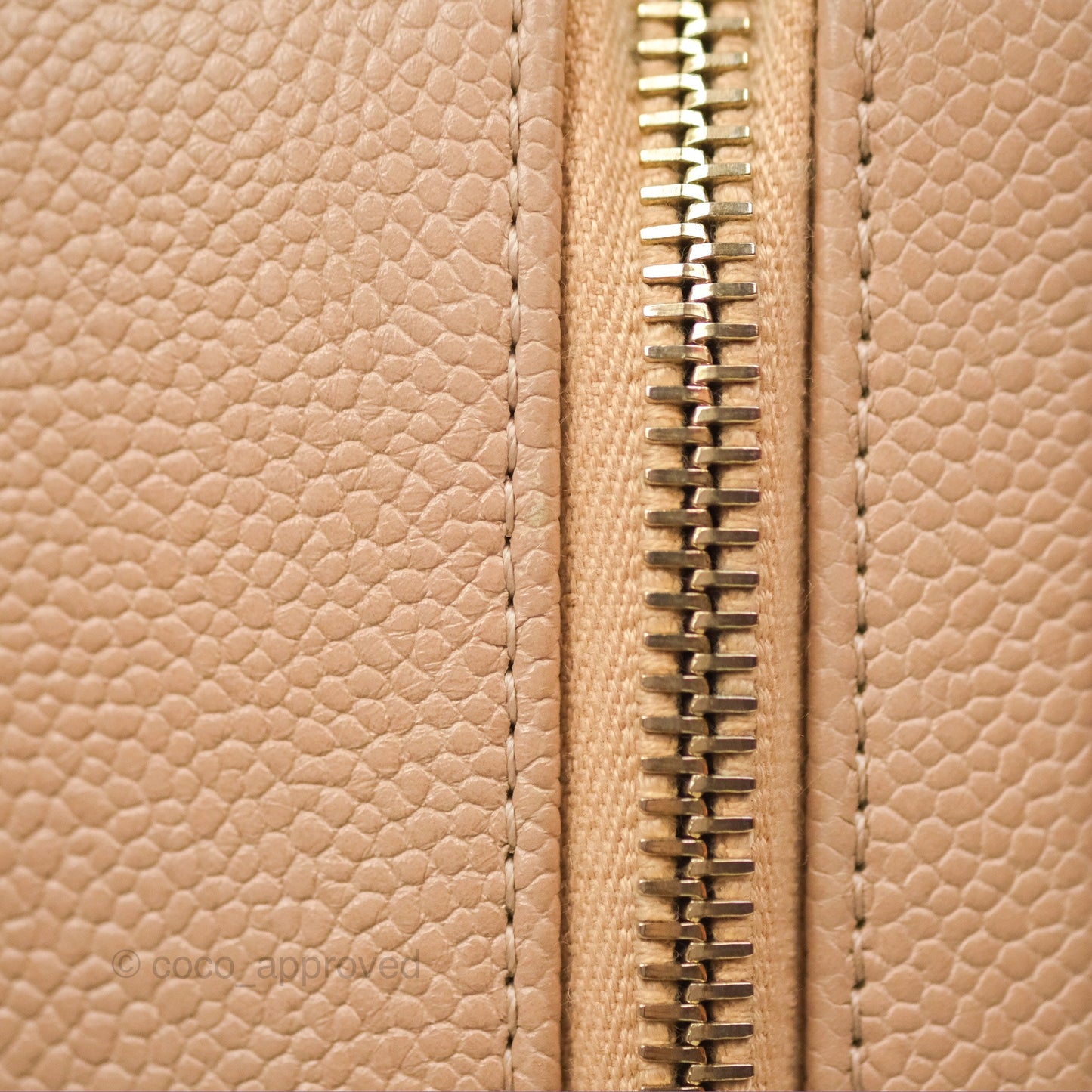 Chanel Quilted Medium CC Filigree Vanity Case Beige Black Caviar Gold Hardware
