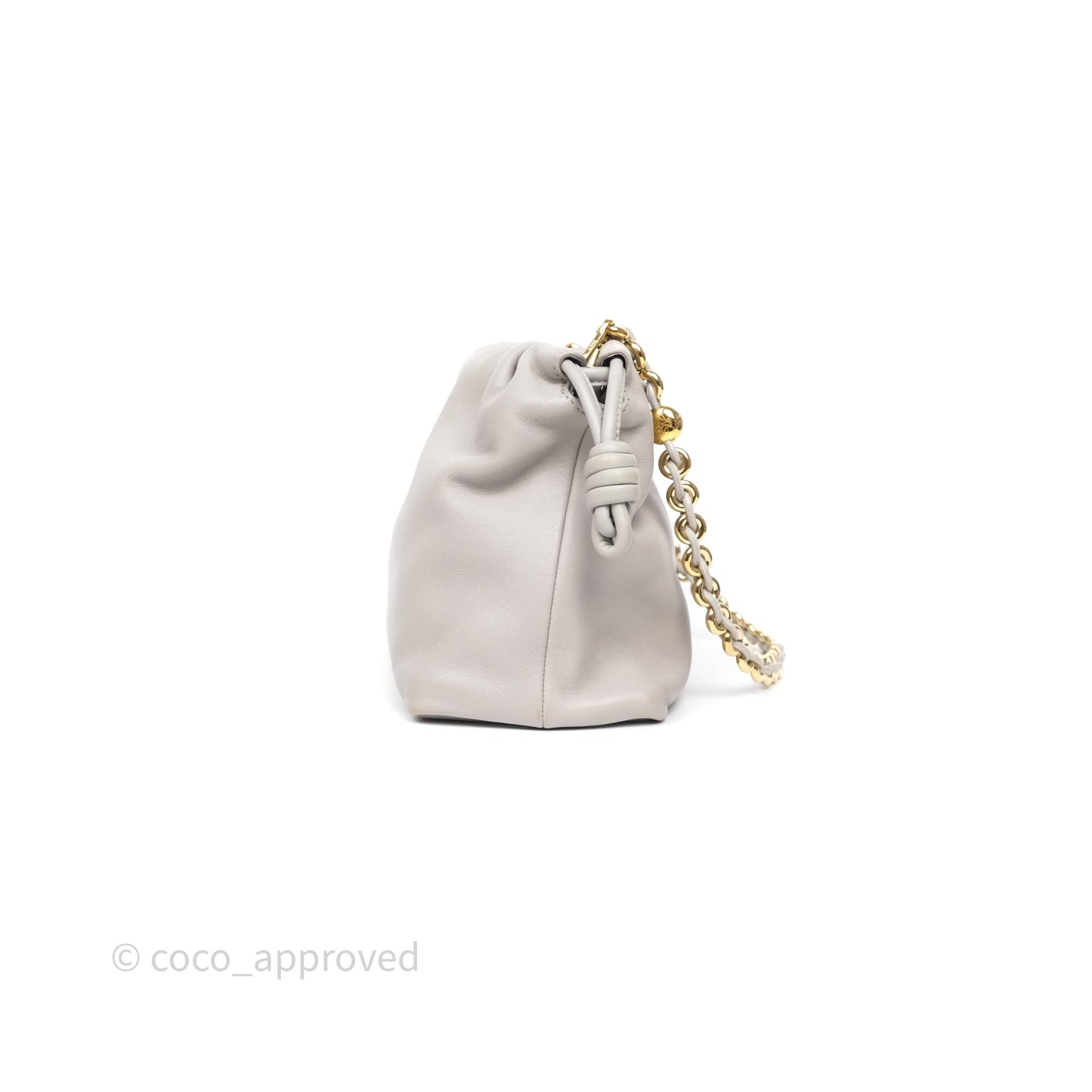Loewe Medium Flamenco Purse in Mellow Nappa Lambskin Shell Grey